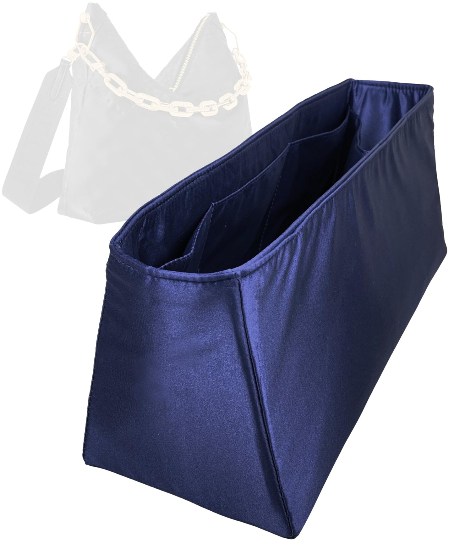 Organizer for Coussin Hobo MM, Satin Silk Bag Insert with Zipper Pocket (Blush)