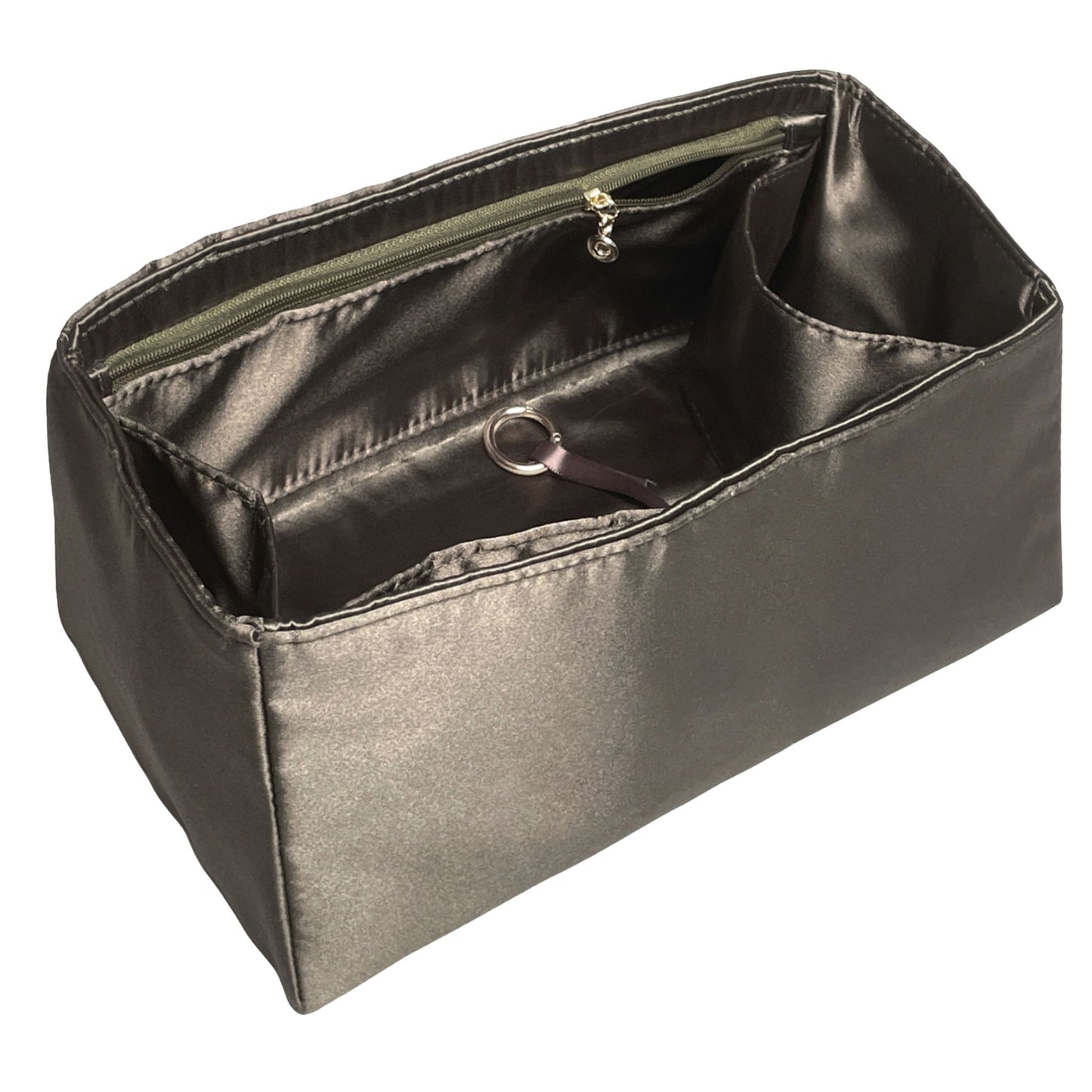 Bag Insert for (The Row, Soft Margaux 15 Bag in Leather) Organizer of Silk Fabric