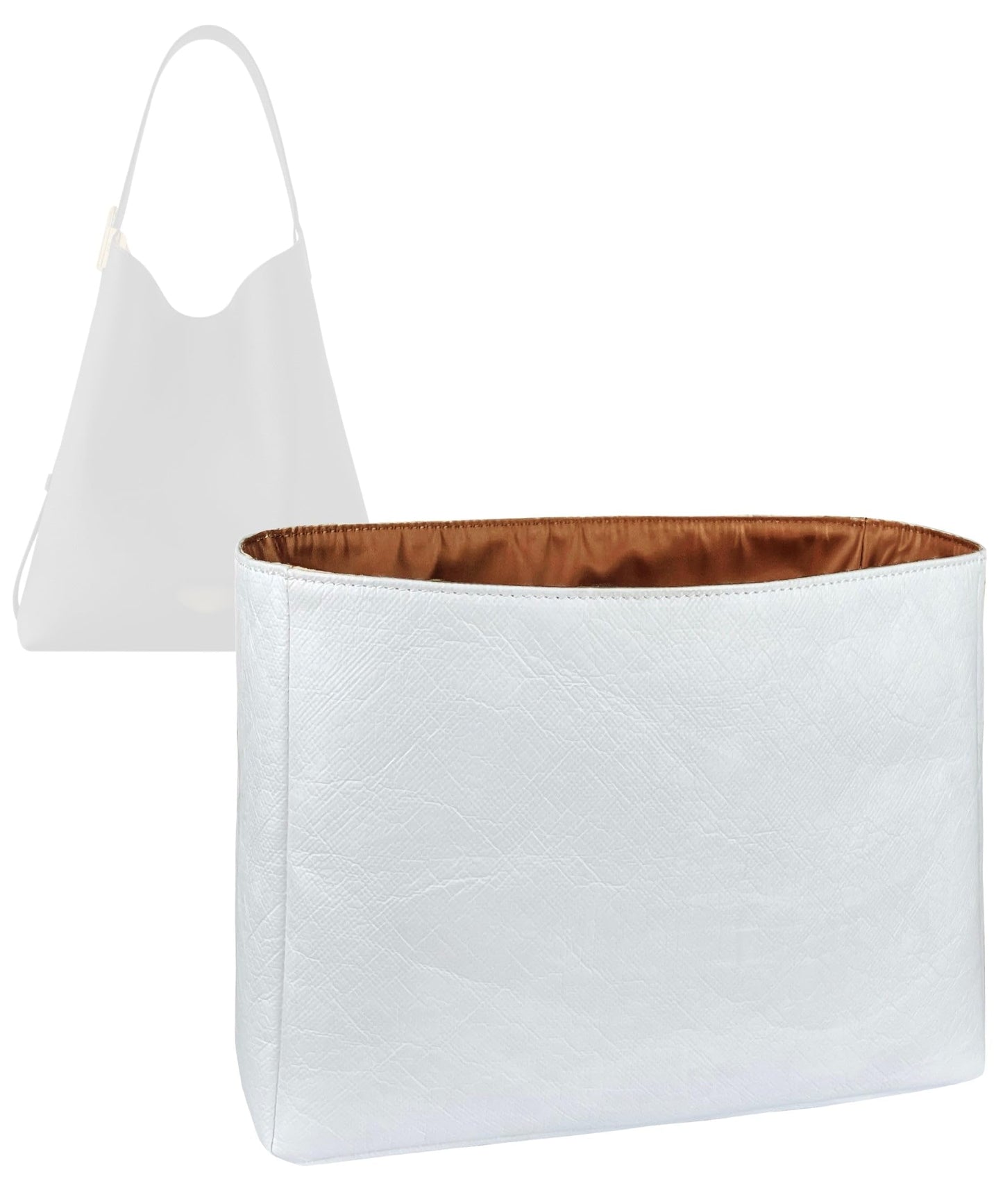Organizer for Low Key Hobo PM/MM, Lightweight Bag Insert, DupontPaper and Satin Silk Liner, 34 Interior Colors (PM, Brown)