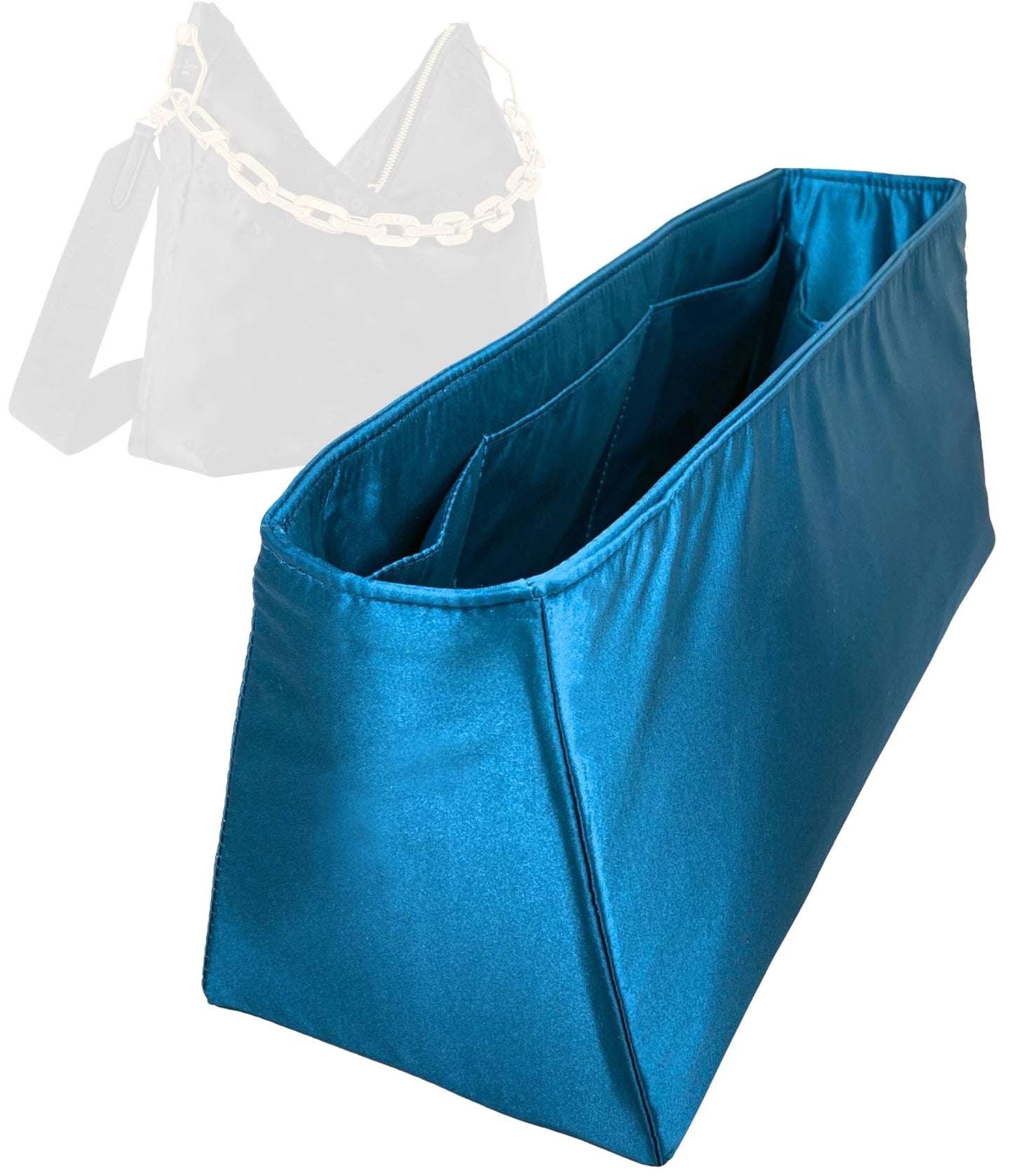 Organizer for Coussin Hobo MM, Satin Silk Bag Insert with Zipper Pocket (Blush)