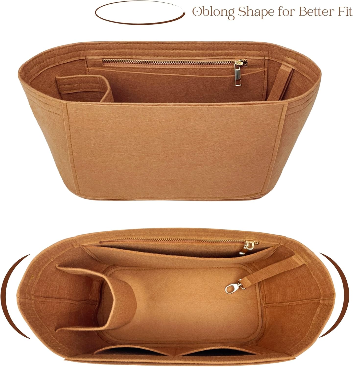 Organizer for Celin. Cabas Anais Small/Meidu, Felt Bag Insert (Medium, GoldBrown)