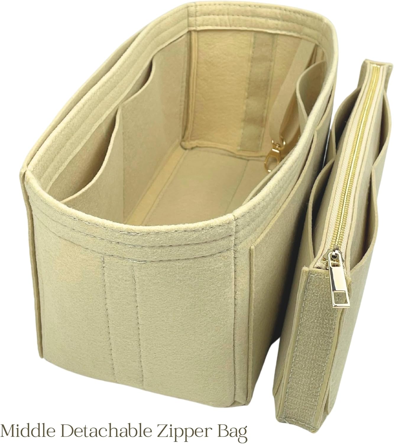Organizer for Celine Luggage Bag, Nano/Micro/Mini, Felt Insert (Mini, Tan)