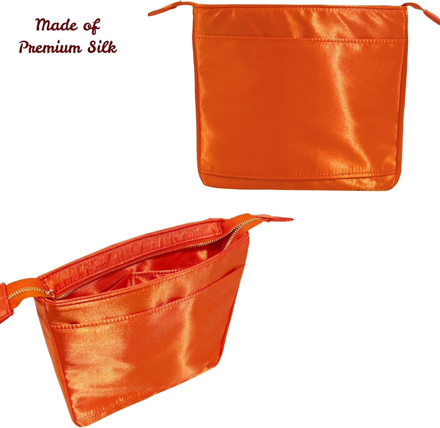 Organizer for Evelyne TPM/16, PM/29, GM/33, TGM/40, Satin Silk Bag Insert (TPM/16cm, Orange)