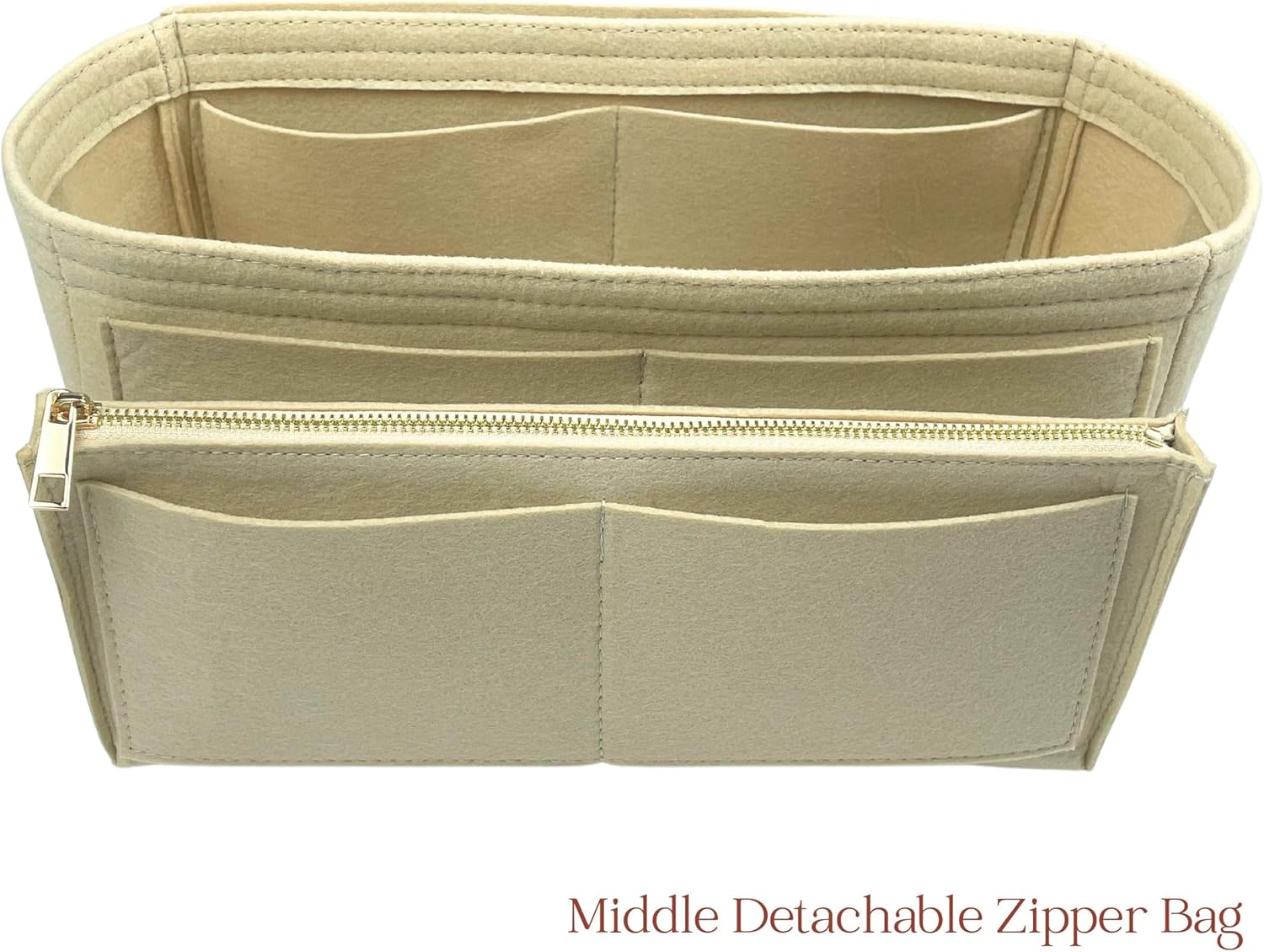 Organizer for Celine Luggage Bag, Nano/Micro/Mini, Felt Insert (Mini, Tan)