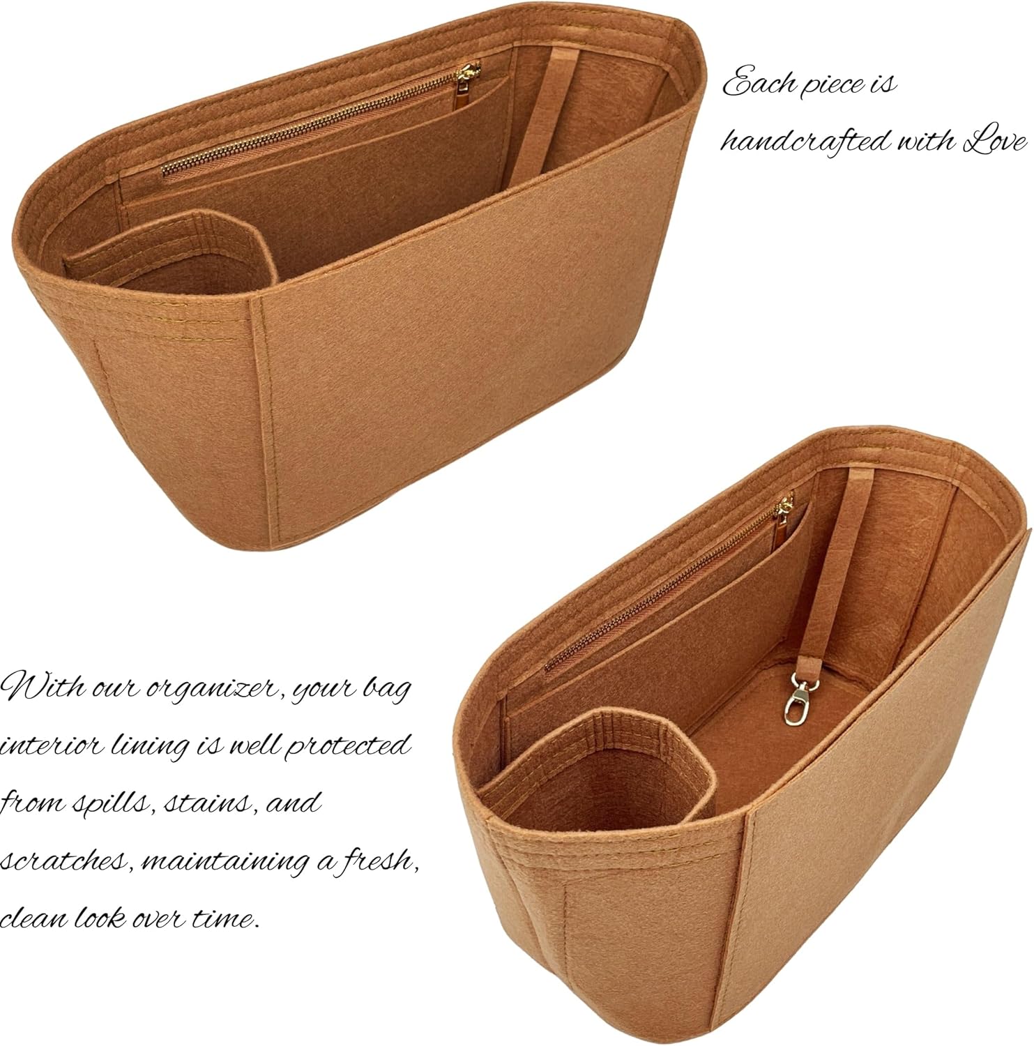 Organizer for Celin. Cabas Anais Small/Meidu, Felt Bag Insert (Medium, GoldBrown)
