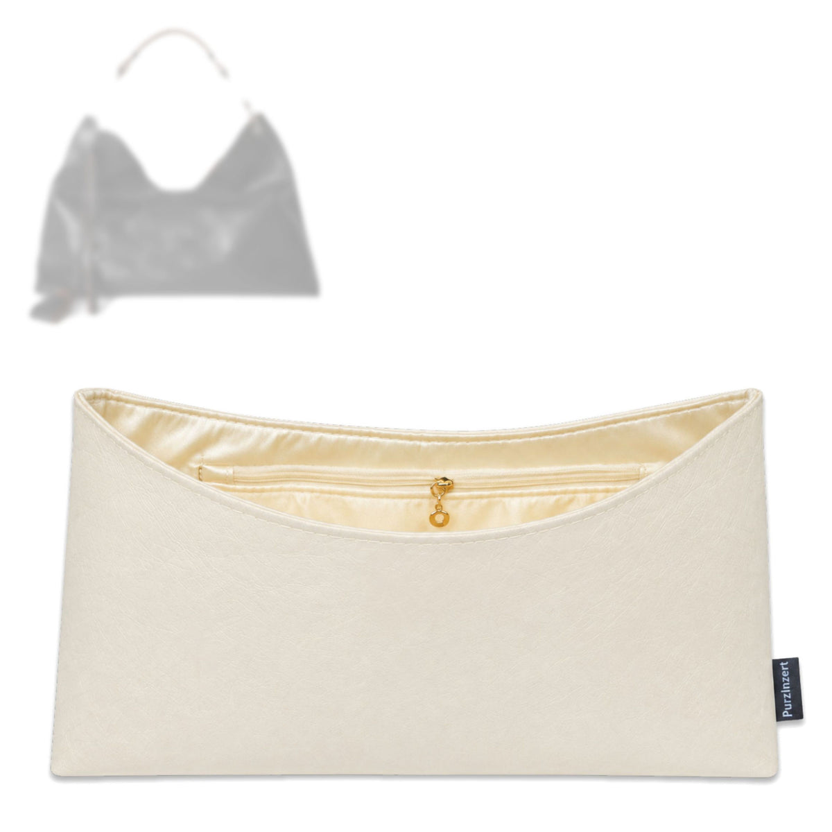 Bag Insert for (Gucci, Large Shoulder Bag With Double G Detail) Organizer Tote Purse Organiser Liner Shaper [Dupont Paper Tyvek with Silk Interior]