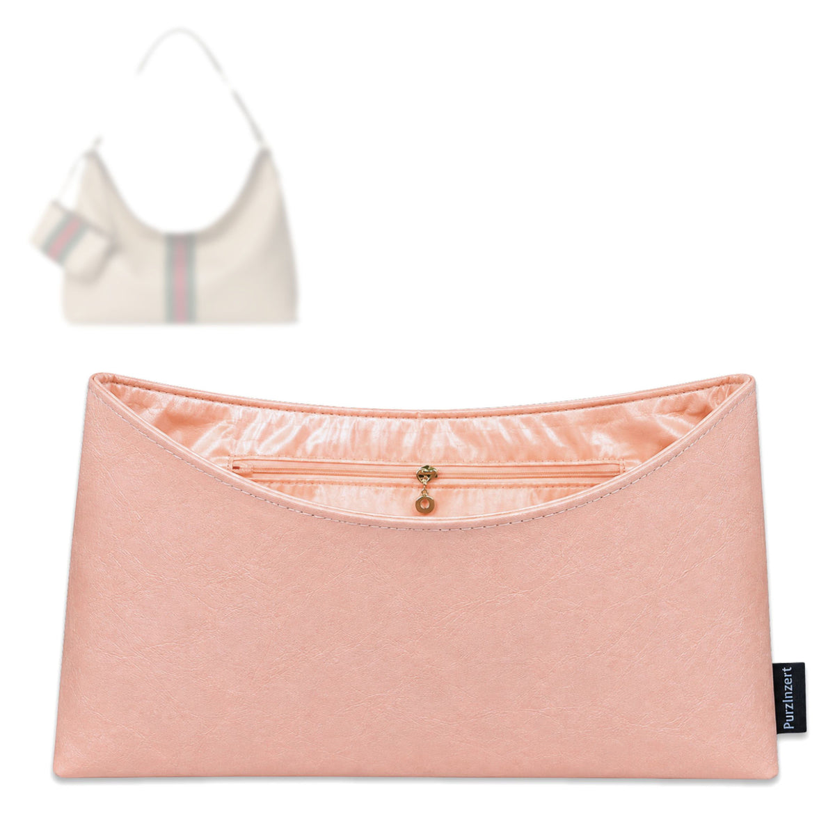 Bag Insert for (Gucci, Large Shoulder Bag with Web) Organizer Tote Purse Organiser Liner Shaper [Dupont Paper Tyvek with Silk Interior]