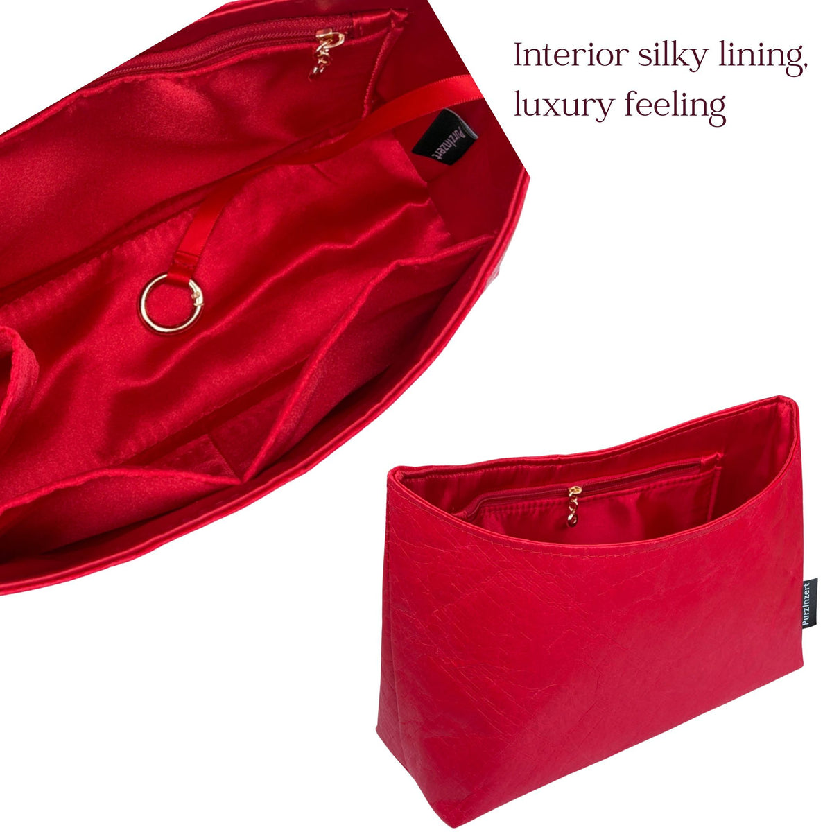 Bag Insert for (Coach, Chelsea Shoulder Bag 30) Organizer of DupontPaper with Silk Interior