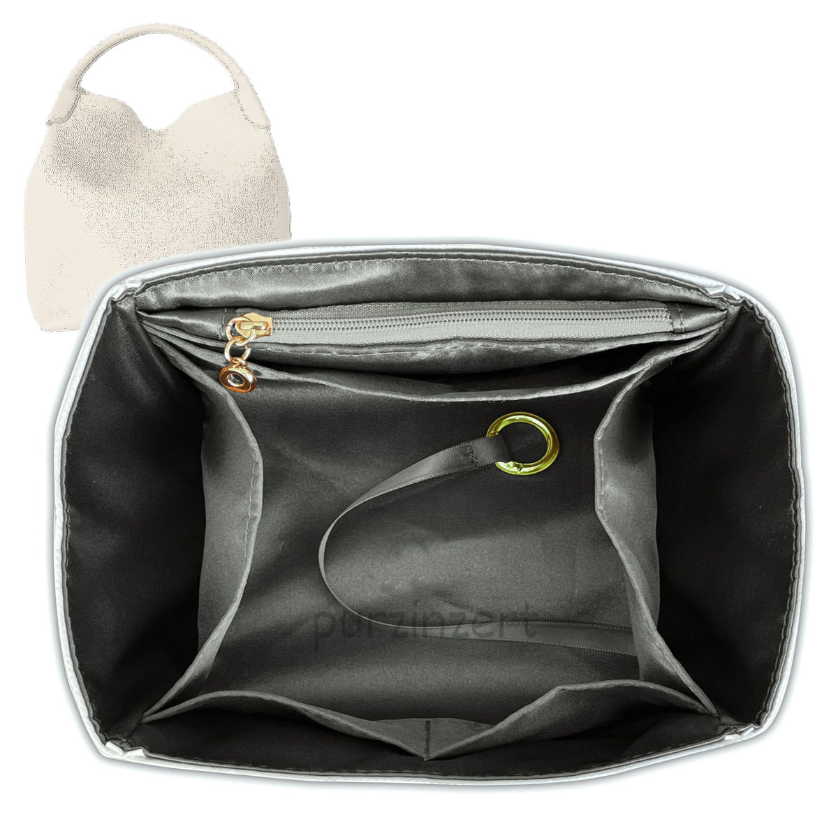 Bag Insert for (Loro Piana, Large Bale bag) Organizer Tote Purse Organiser Liner Shaper [Dupont Paper Tyvek with Silk Interior]