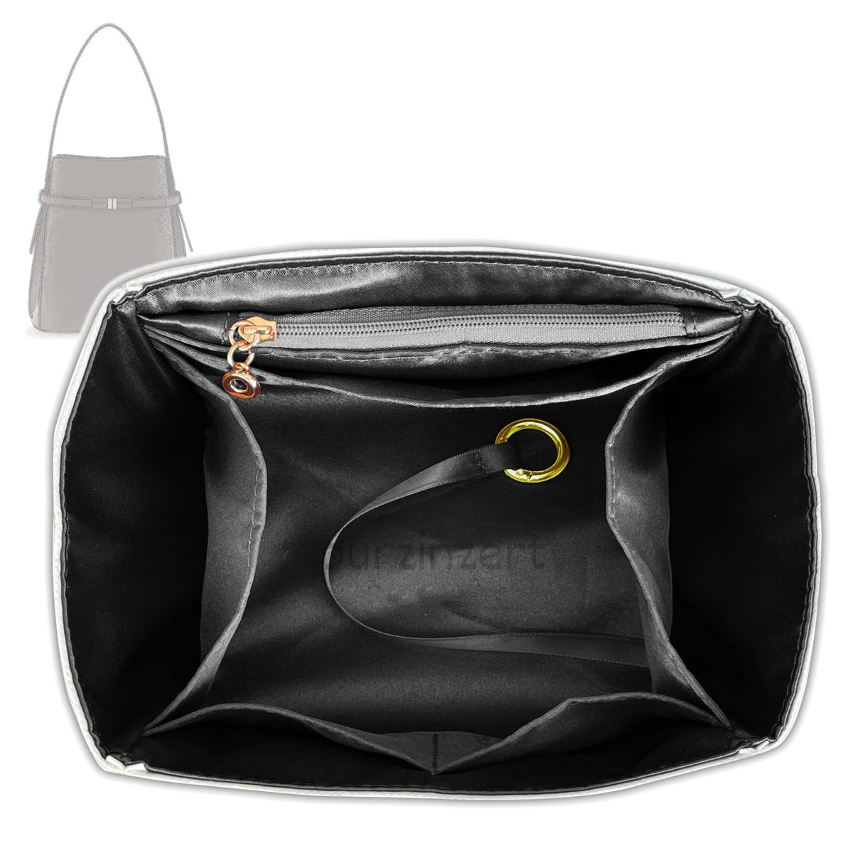 Bag Insert for (Toteme, Belted leather bucket bag) Organizer Tote Purse Organiser Liner Shaper [Dupont Paper Tyvek with Silk Interior]