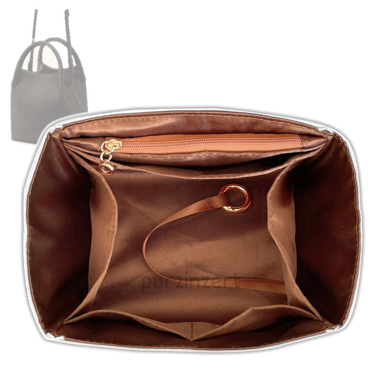 Bag Insert for (Loro Piana, Small Bale bag) Organizer Tote Purse Organiser Liner Shaper [Dupont Paper Tyvek with Silk Interior]