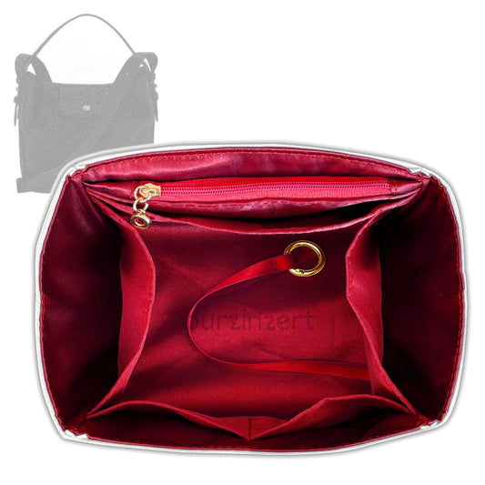 Bag Insert for (Longchamp, Le Cadence S Bucket bag) Organizer Tote Purse Organiser Liner Shaper [Dupont Paper Tyvek with Silk Interior]