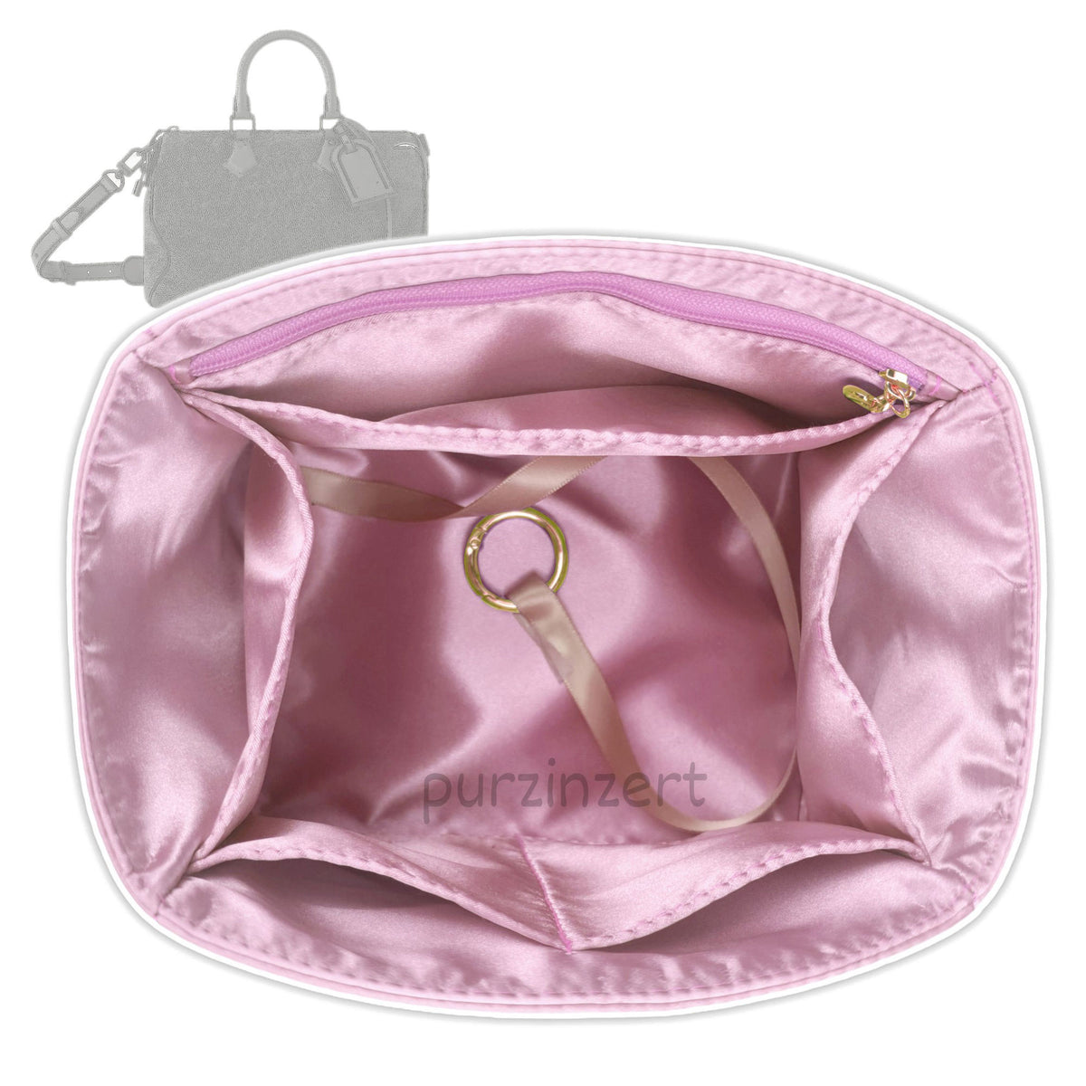 Bag Insert for (LV, P9 Speedy 30) Organizer Tote Purse Organiser Liner Shaper [Dupont Paper Tyvek with Silk Interior]