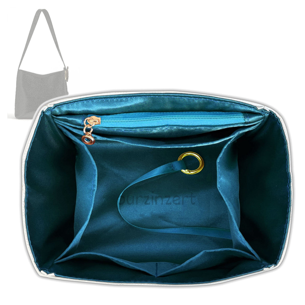Bag Insert for (Dior, Small Medaillon Bucket) Organizer Tote Purse Organiser Liner Shaper [Dupont Paper Tyvek with Silk Interior]