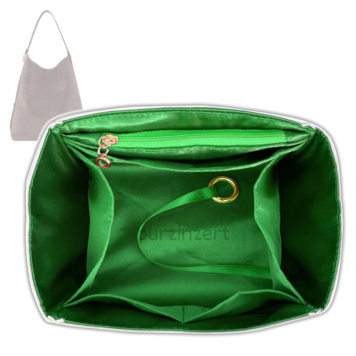 Bag Insert for (LV, Hobo MM) Organizer Tote Purse Organiser Liner Shaper [Dupont Paper Tyvek with Silk Interior]