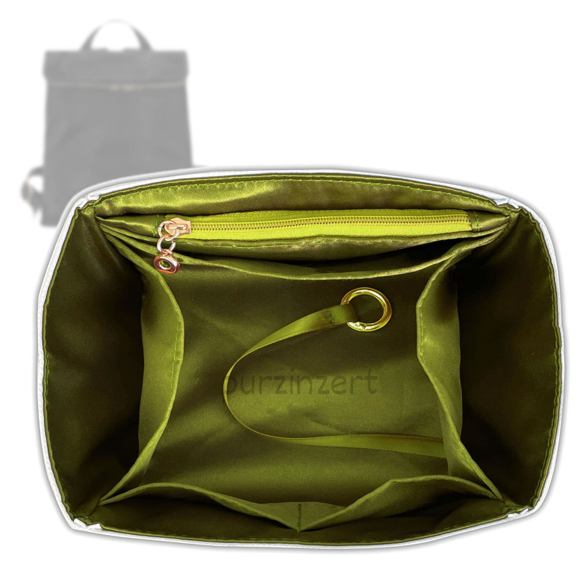 Bag Insert for (Longchamp, Le Foulonne M Backpack) Organizer Tote Purse Organiser Liner Shaper [Dupont Paper Tyvek with Silk Interior]