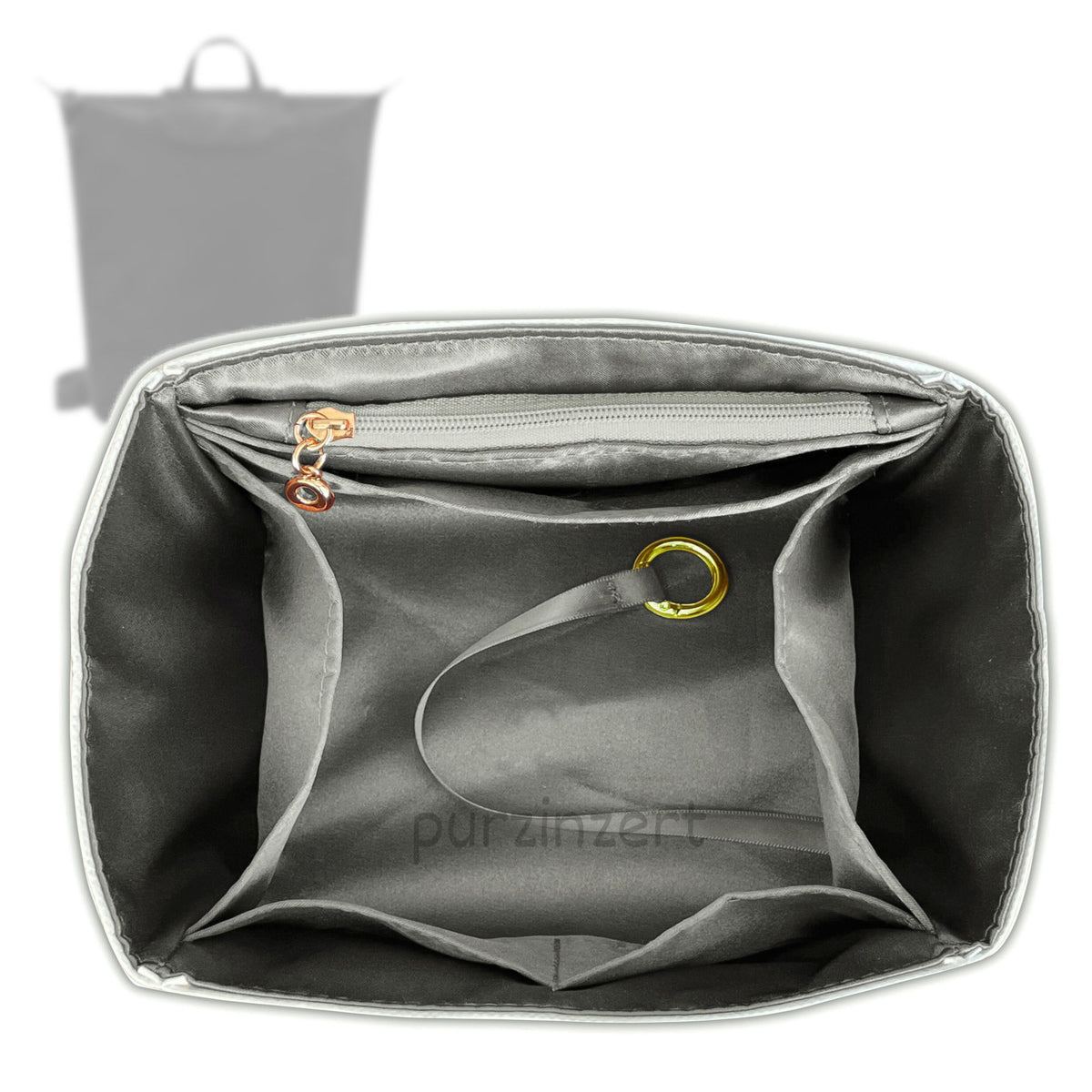 Bag Insert for (Longchamp, Le Pliage Xtra M Backpack 10287987) Organizer Tote Purse Organiser Liner Shaper [Dupont Paper Tyvek with Silk Interior]