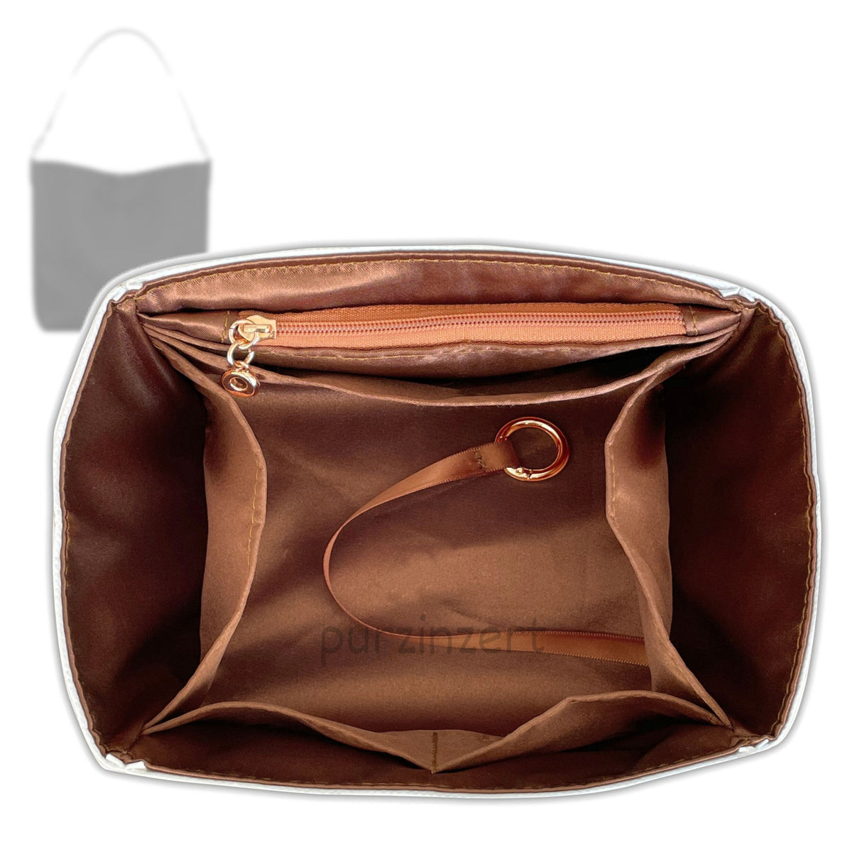 Bag Insert for (Longchamp, Le Roseau M Hobo Bag) Organizer Tote Purse Organiser Liner Shaper [Dupont Paper Tyvek with Silk Interior]
