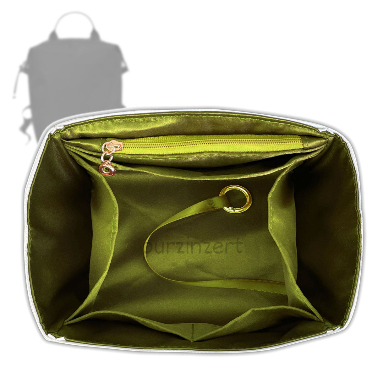 Bag Insert for (Longchamp, Le Pliage Energy L Backpack 10166HSR) Organizer Tote Purse Organiser Liner Shaper [Dupont Paper Tyvek with Silk Interior]