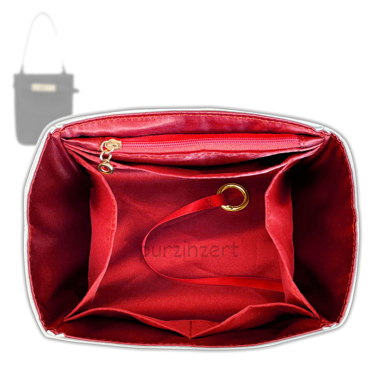 Bag Insert for (Longchamp, Le Smart XS Bucket Bag) Organizer Tote Purse Organiser Liner Shaper [Dupont Paper Tyvek with Silk Interior]