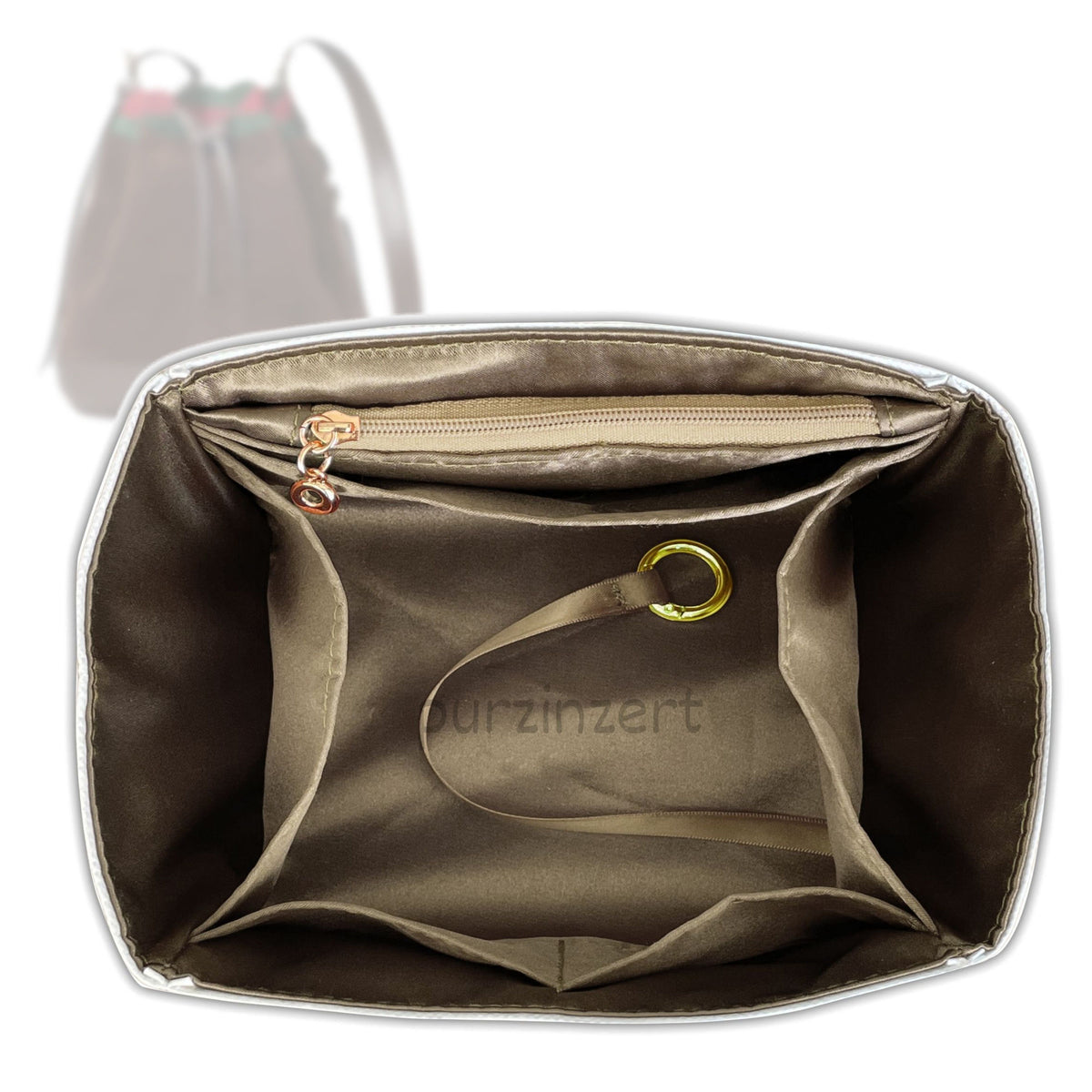 Bag Insert for (Gucci, Venice Small Bucket Bag) Organizer Tote Purse Organiser Liner Shaper [Dupont Paper Tyvek with Silk Interior]