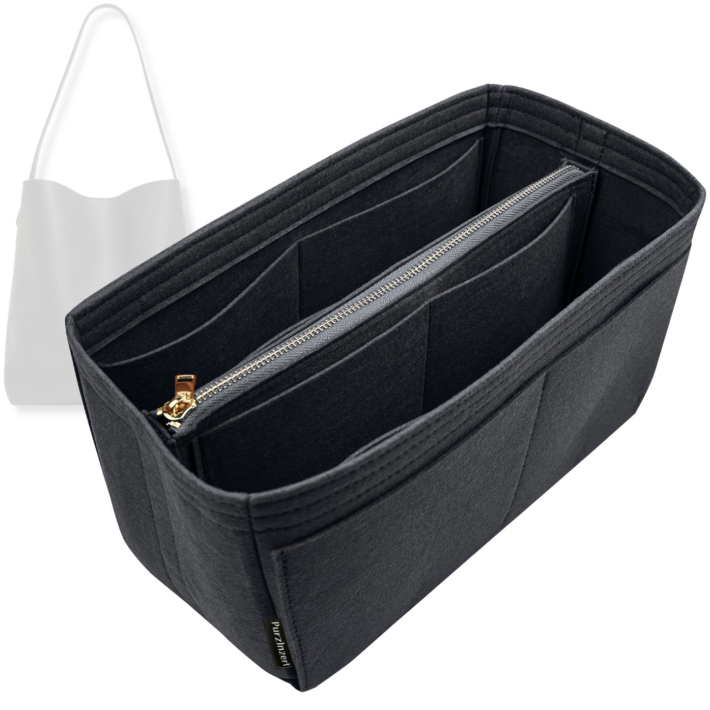 Bag Insert for (Mansur Gavriel, Maxi Everyday Cabas) Organizer Tote Purse Organiser Liner Shaper [Premium Felt Material]