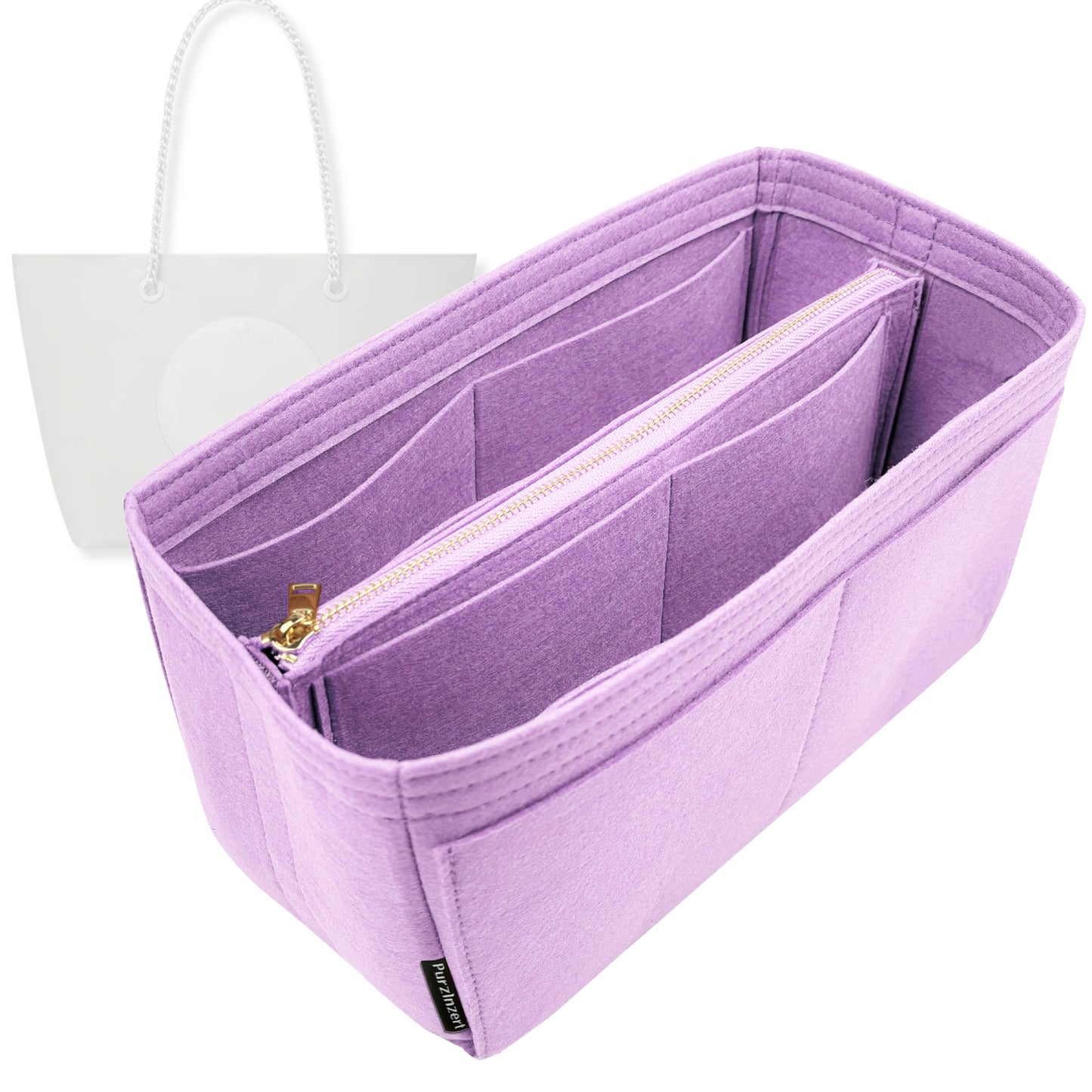 Bag Insert for (Tory Burch, Ella Chain Tote) Organizer Tote Purse Organiser Liner Shaper [Premium Felt Material]