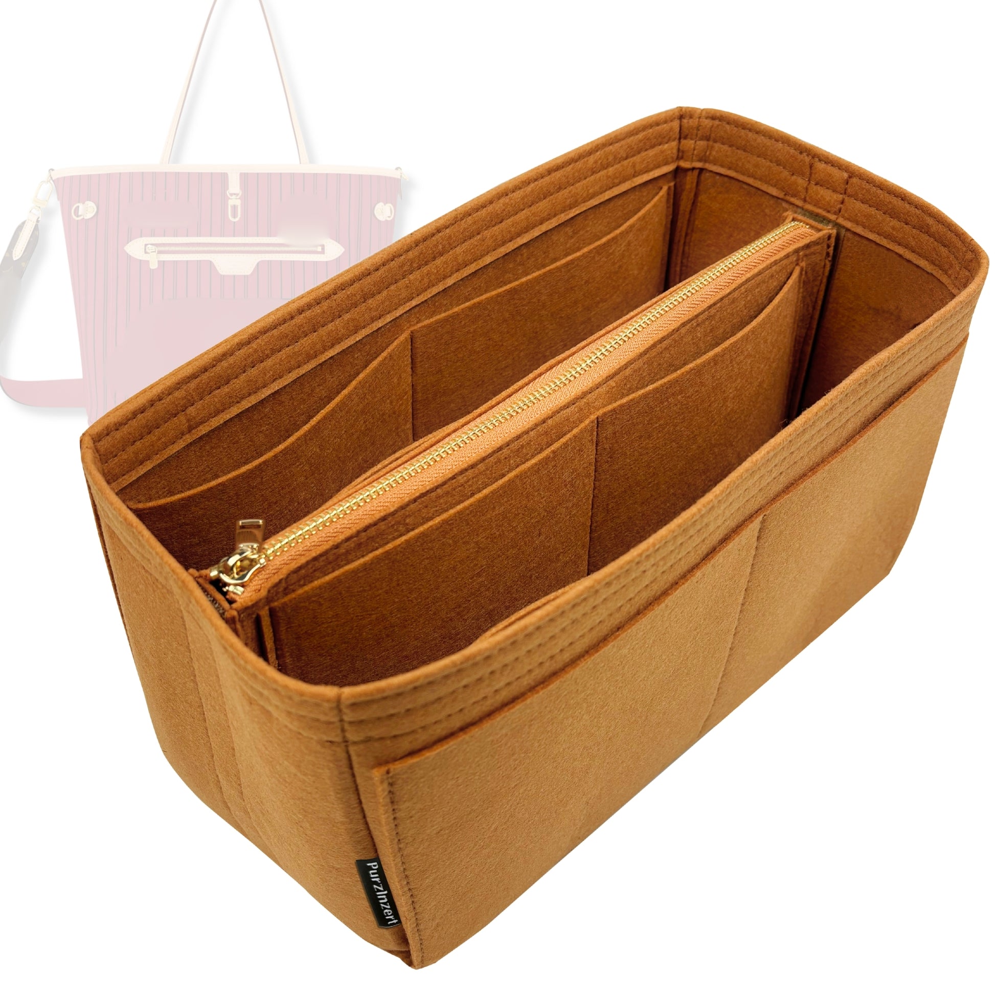 Bag Insert for (LV, Neverfull Bandouliere Inside Out MM) Organizer Tote Purse Organiser Liner Shaper [Premium Felt Material]