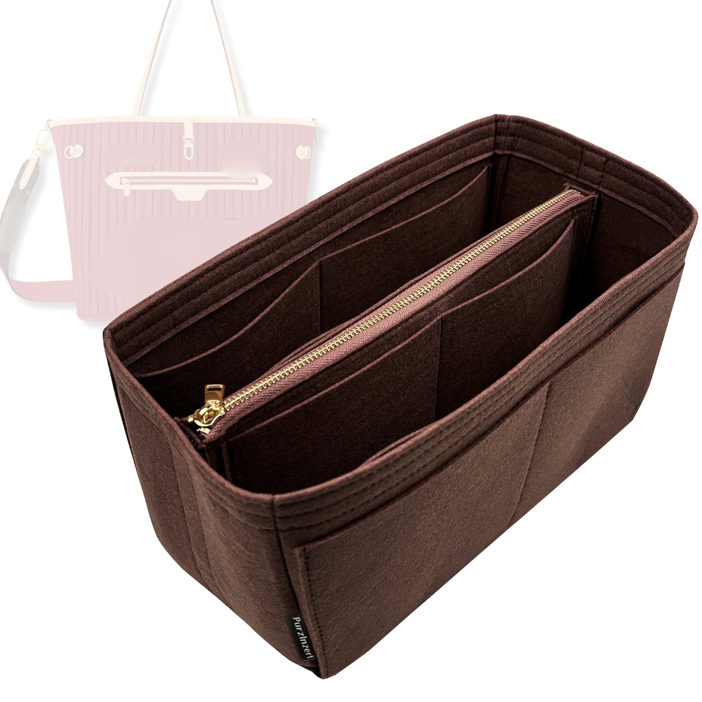 Bag Insert for (LV, Neverfull Bandouliere Inside Out GM) Organizer Tote Purse Organiser Liner Shaper [Premium Felt Material]