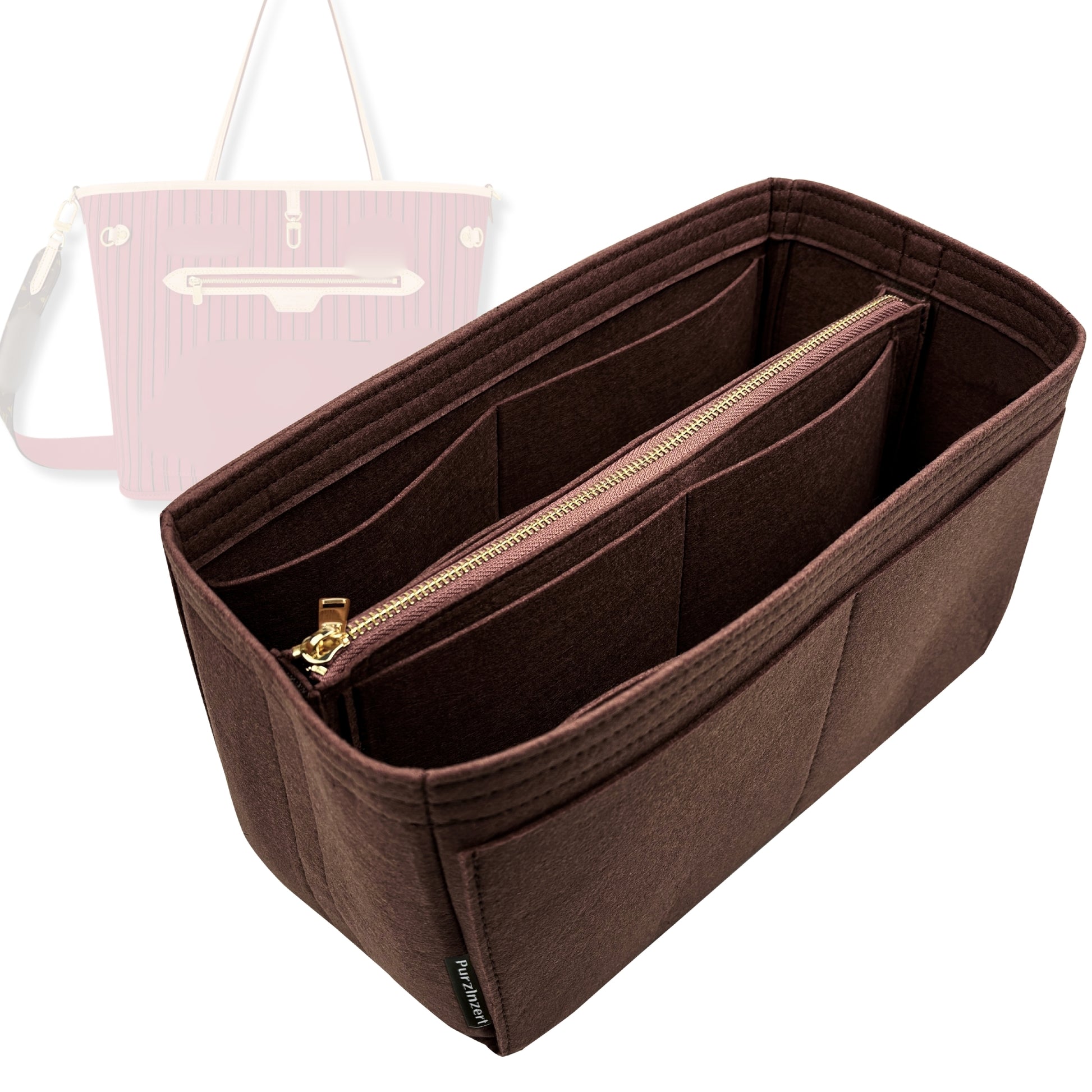 Bag Insert for (LV, Neverfull Bandouliere Inside Out GM) Organizer Tote Purse Organiser Liner Shaper [Premium Felt Material]
