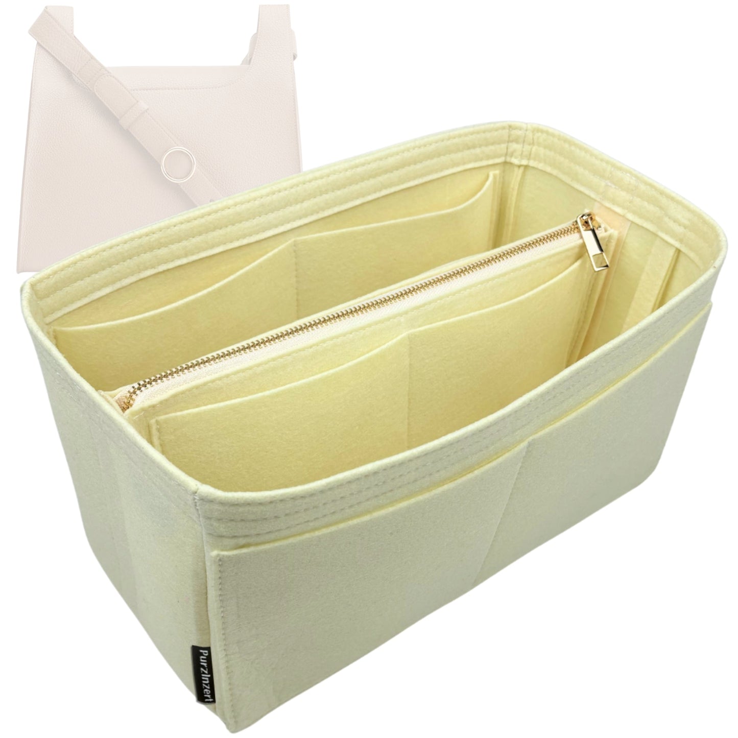 Bag Insert for (Cuyana, Double Loop Bag) Organizer Tote Purse Organiser Liner Shaper [Premium Felt Material]