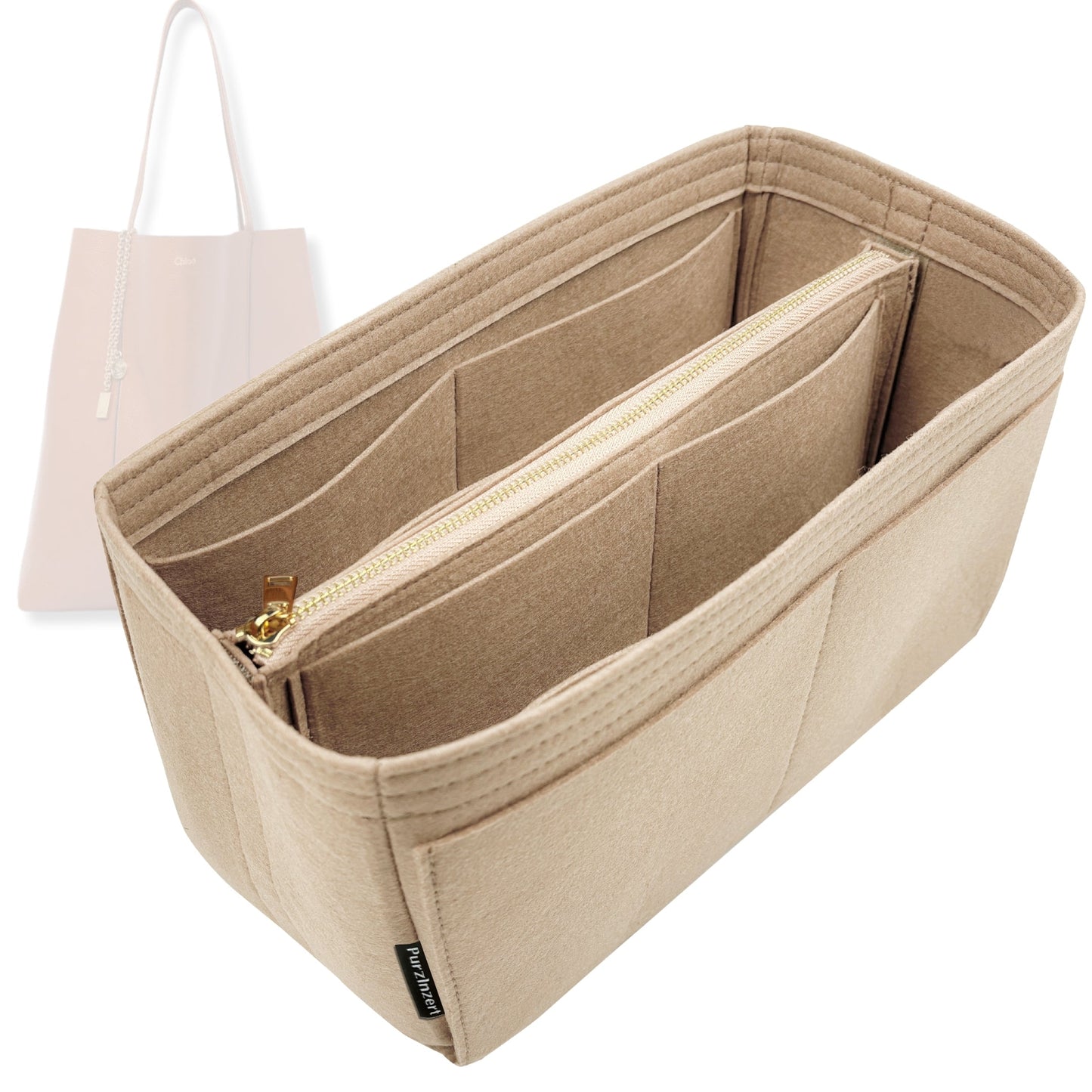 Bag Insert for (Chloe, Spin Tote 27cm) Organizer Tote Purse Organiser Liner Shaper [Premium Felt Material]