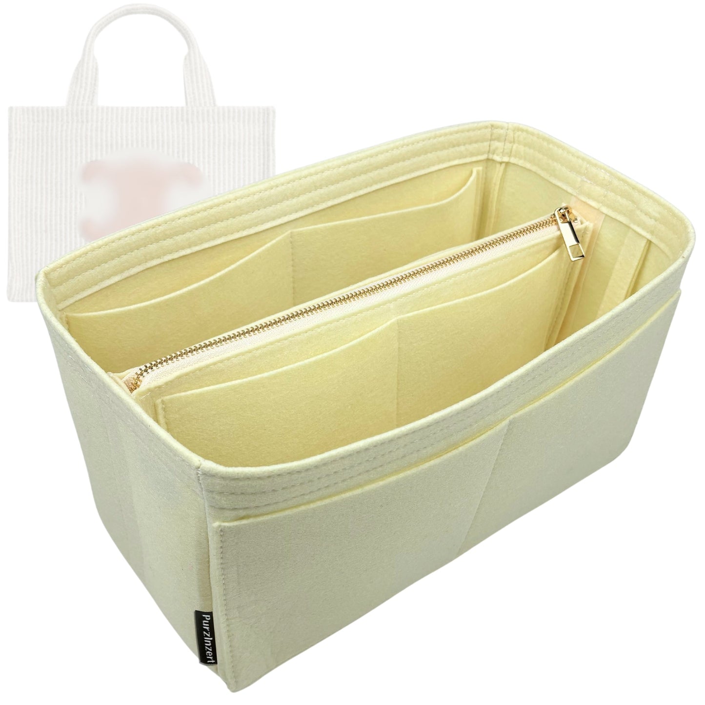 Bag Insert for (Celine, Small Cabas Thais) Organizer Tote Purse Organiser Liner Shaper [Premium Felt Material]