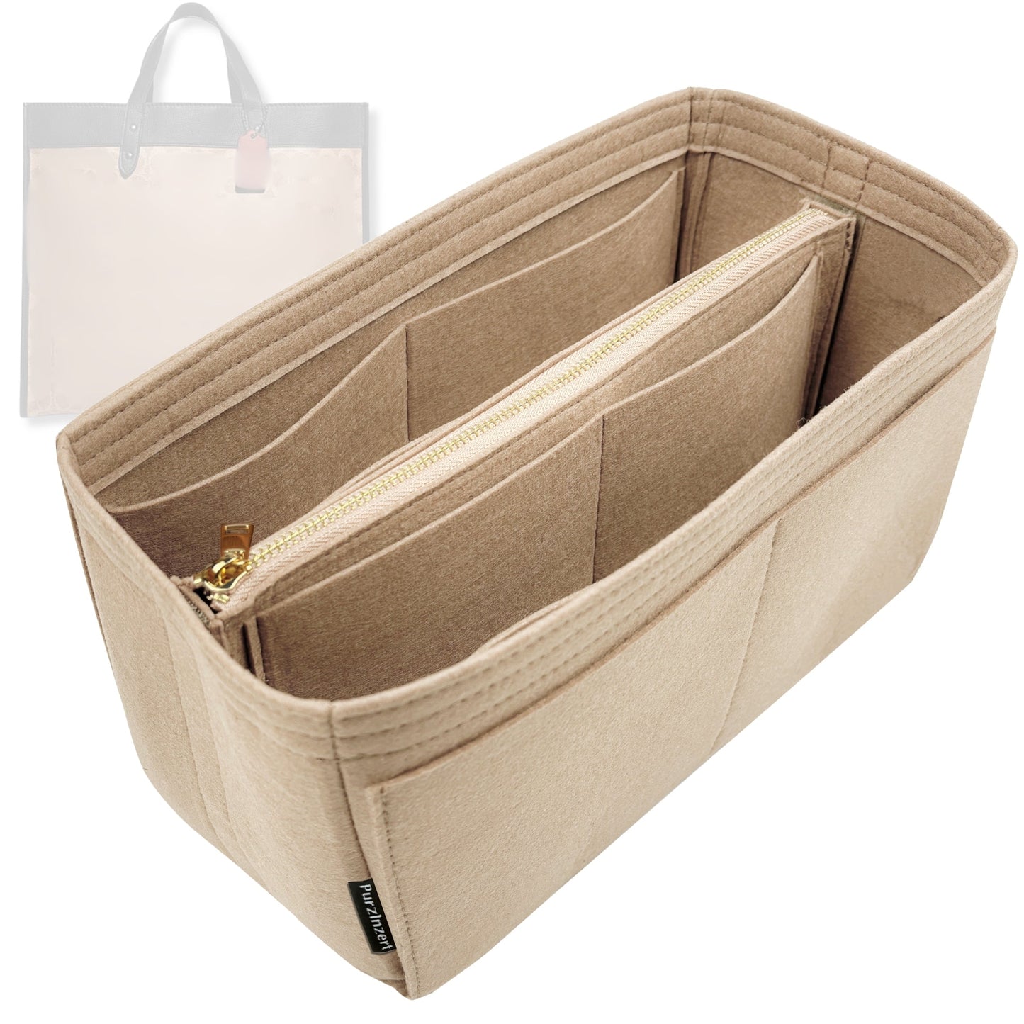 Bag Insert for (Coach, Field Tote 22) Organizer Tote Purse Organiser Liner Shaper [Premium Felt Material]