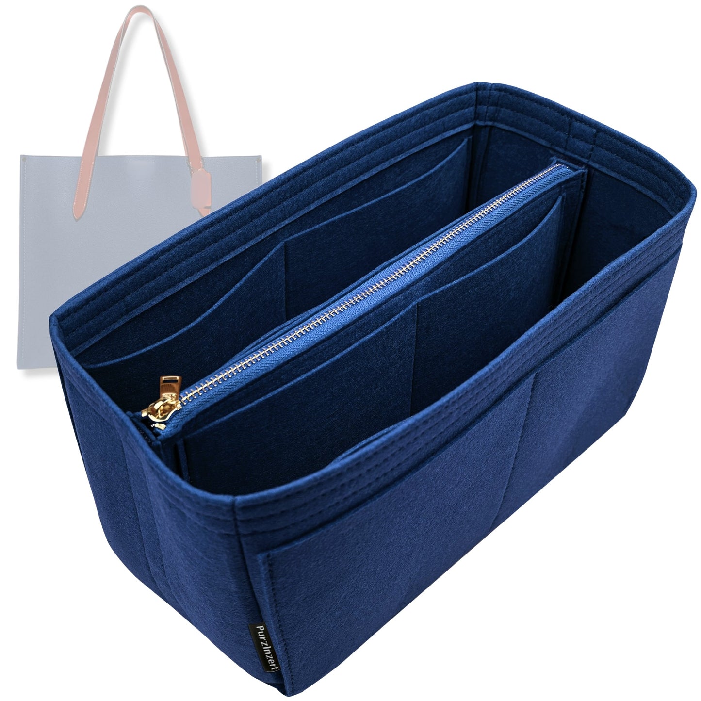 Bag Insert for (Coach, Relay Tote 34) Organizer Tote Purse Organiser Liner Shaper [Premium Felt Material]