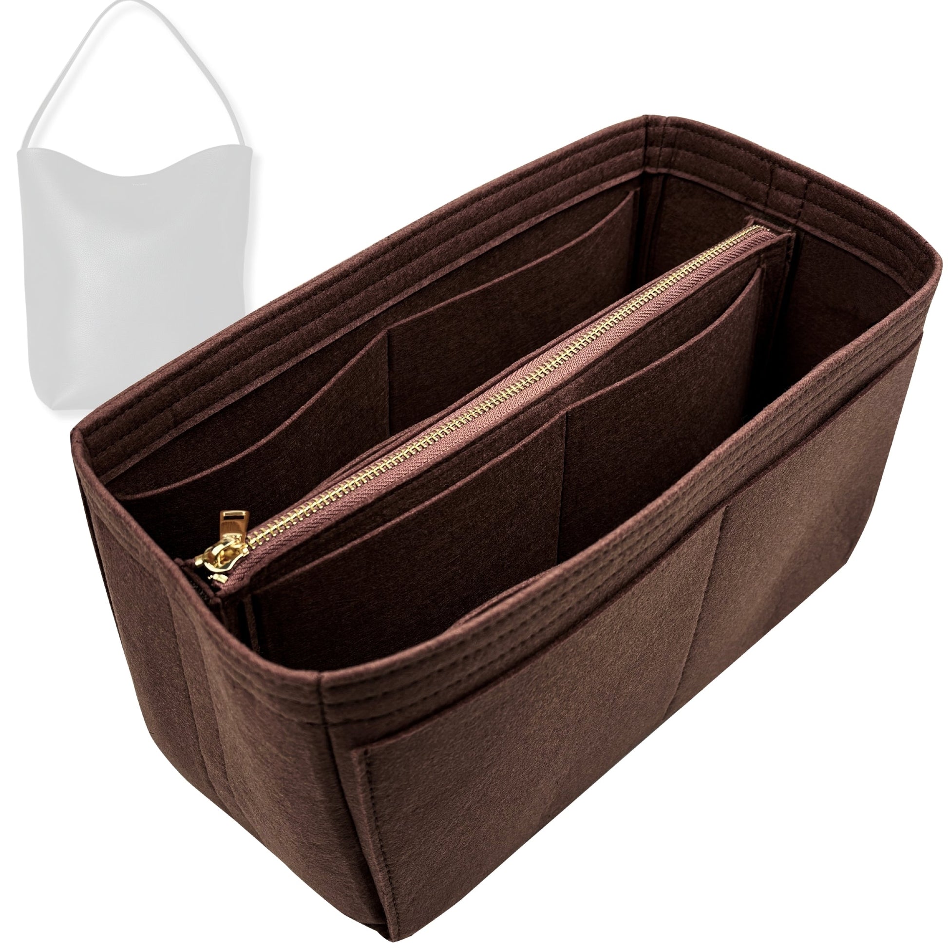 Bag Insert for (The Row, Medium N/S Park Tote) Organizer Tote Purse Organiser Liner Shaper [Premium Felt Material]