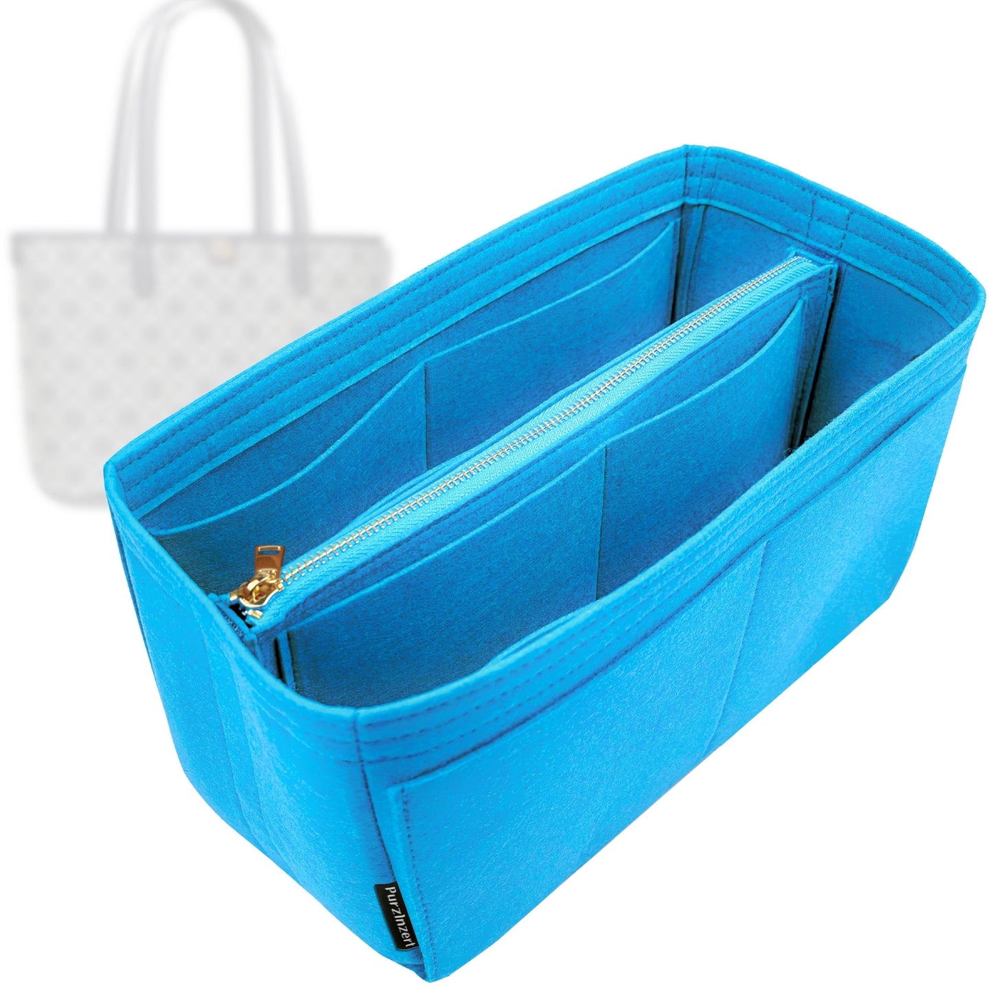 Bag Insert for (Tory Burch, T Monogram Zip Tote 32W 29H) Organizer Tote Purse Organiser Liner Shaper [Premium Felt Material]