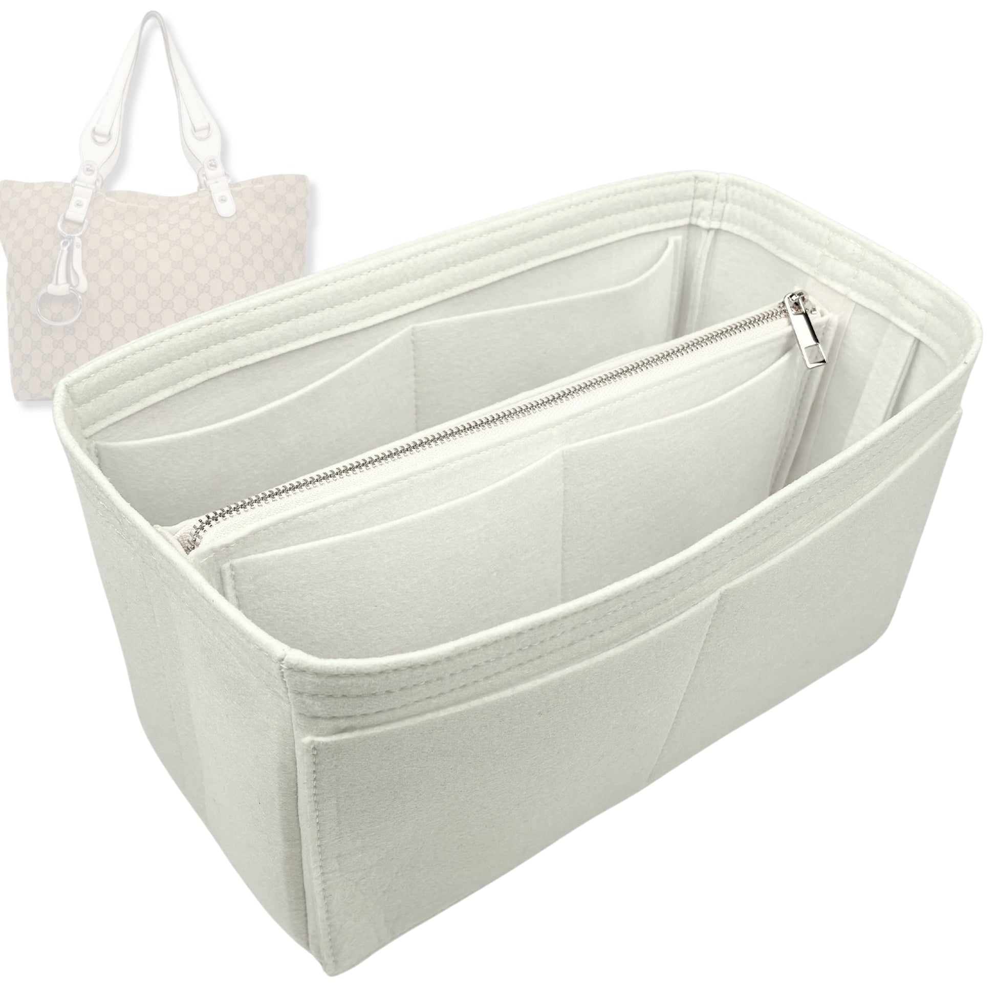 Bag Insert for (Gucci, ICON BIT GG MEDIUM TOTE) Organizer Tote Purse Organiser Liner Shaper [Premium Felt Material]