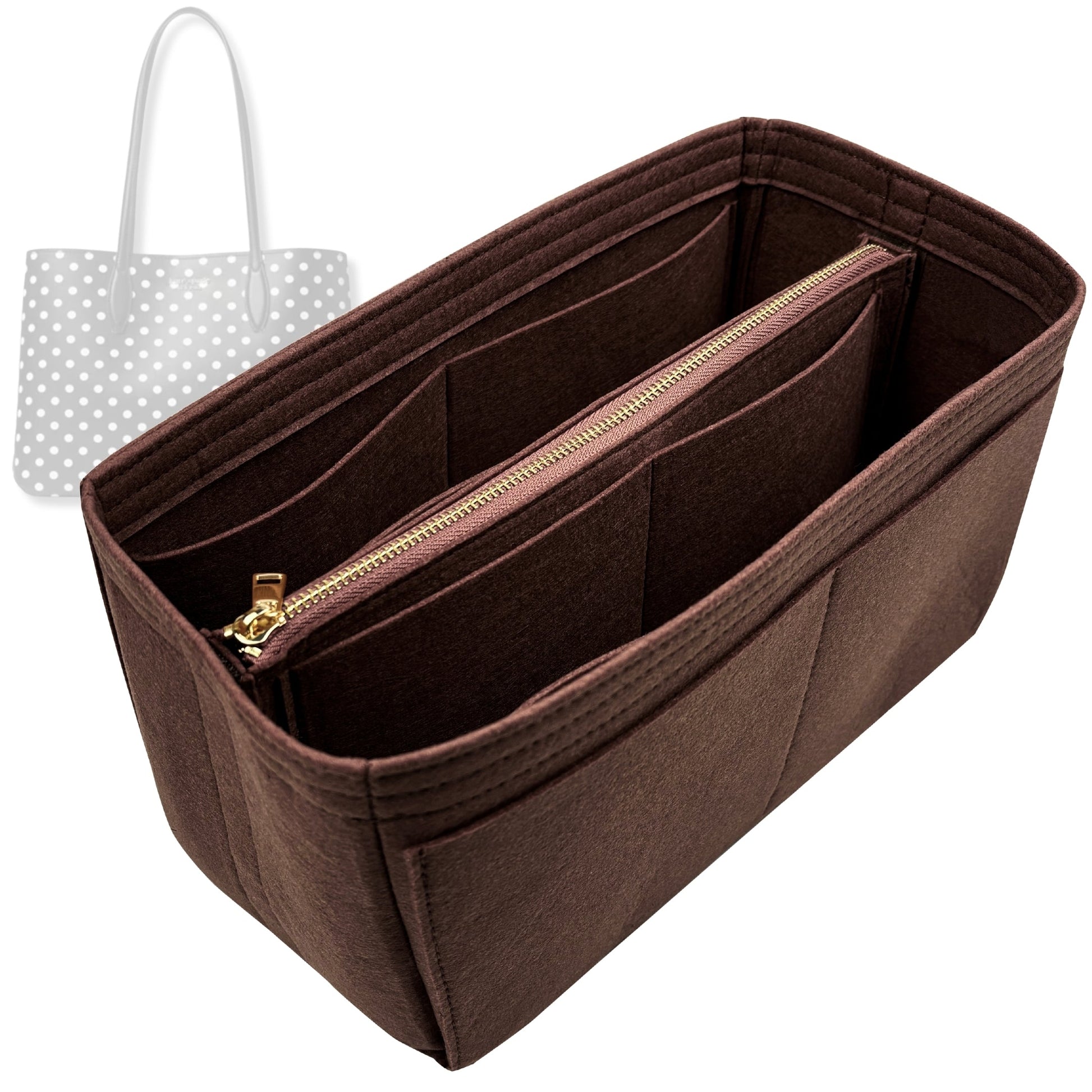 Bag Insert for (Kate Spade, All Day Domino Dot Large Tote) Organizer Tote Purse Organiser Liner Shaper [Premium Felt Material]