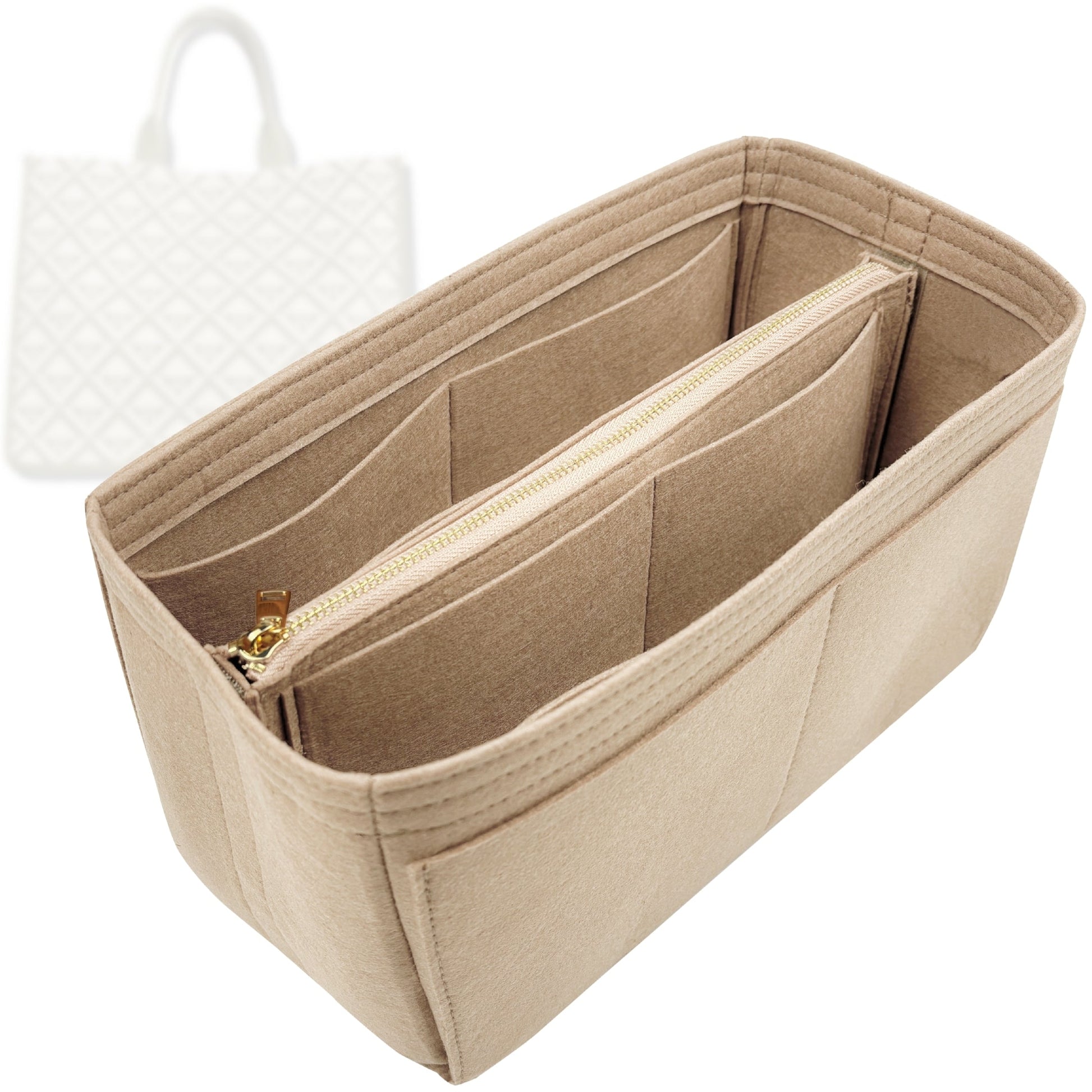 Bag Insert for (Harrods, Medium Geometric Tote Bag) Organizer Tote Purse Organiser Liner Shaper [Premium Felt Material]