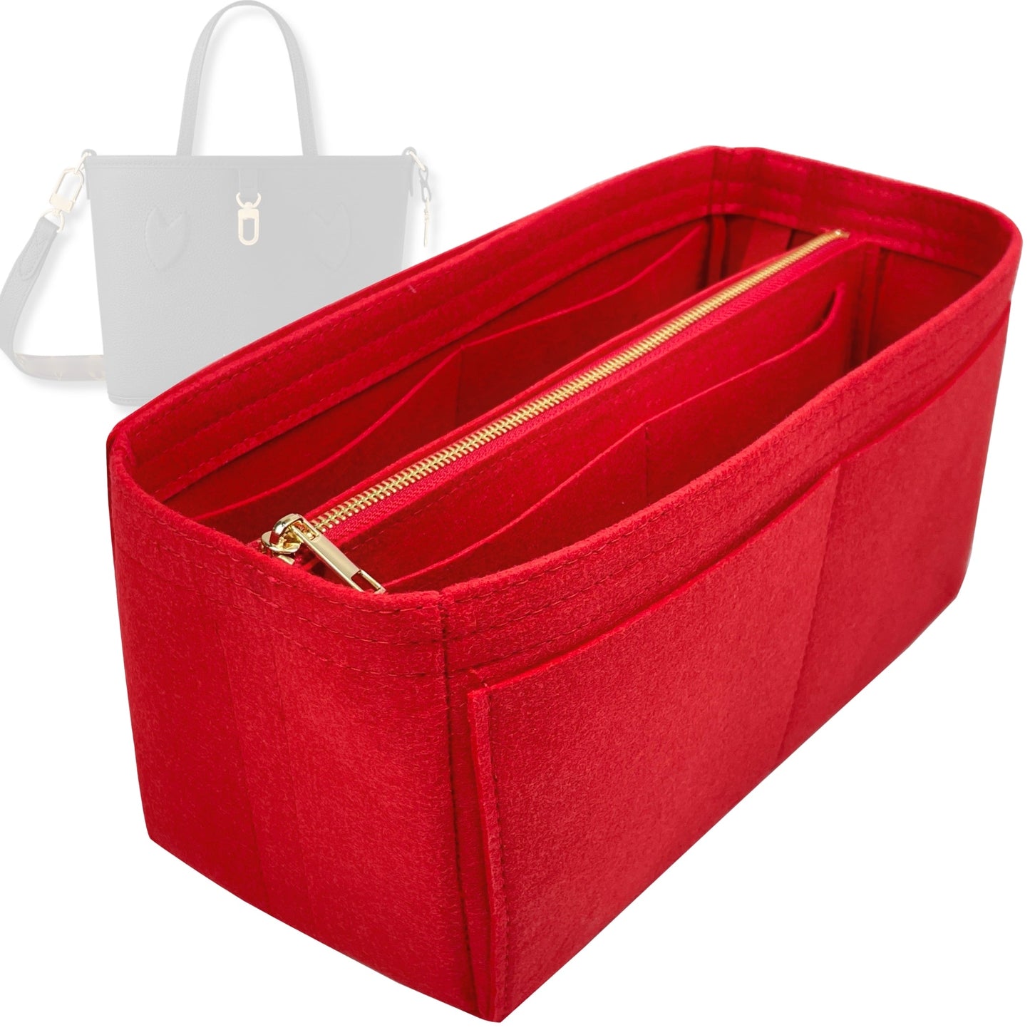 Bag Insert for (LV, Neverfull Bandoulière Inside Out BB) Organizer Tote Purse Organiser Liner Shaper [Premium Felt Material]