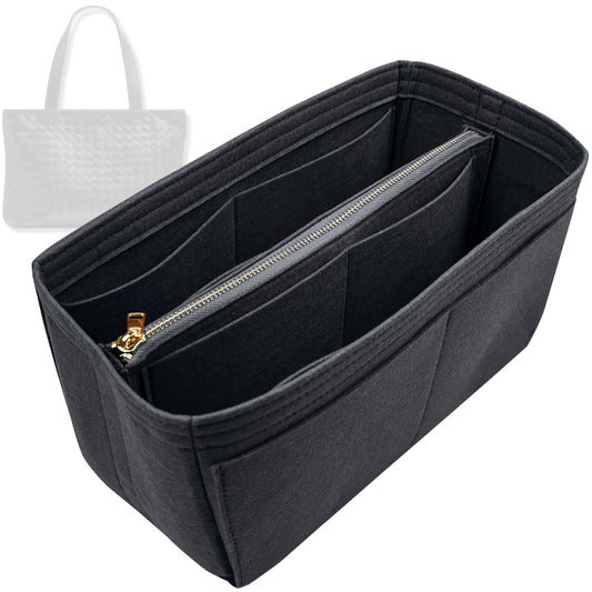 Bag Insert for (Bottega Veneta, Small Intrecciato Zipped Tote) Organizer Tote Purse Organiser Liner Shaper [Premium Felt Material]