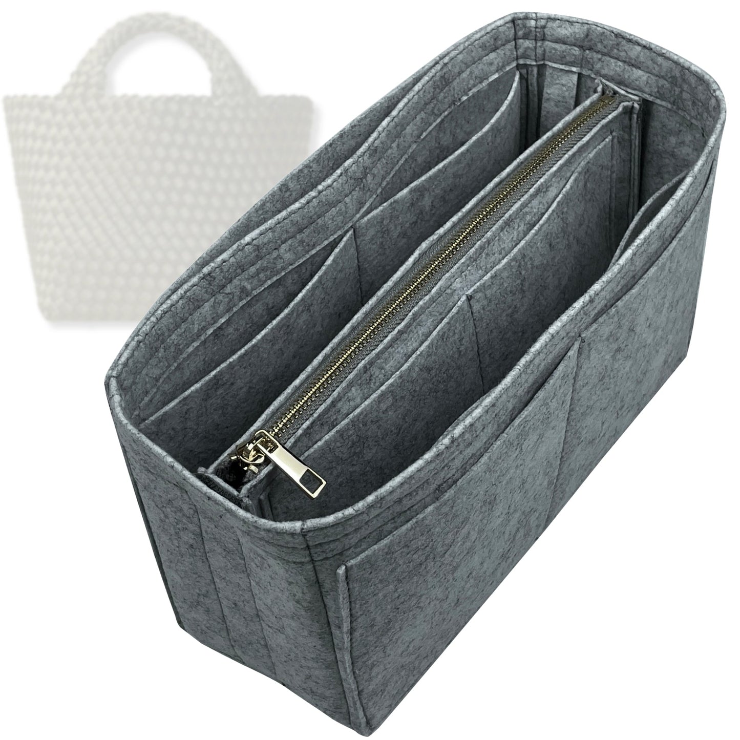 Bag Insert for (Naghedi, St Barths Large Tote) Organizer Tote Purse Organiser Liner Shaper [Premium Felt Material]