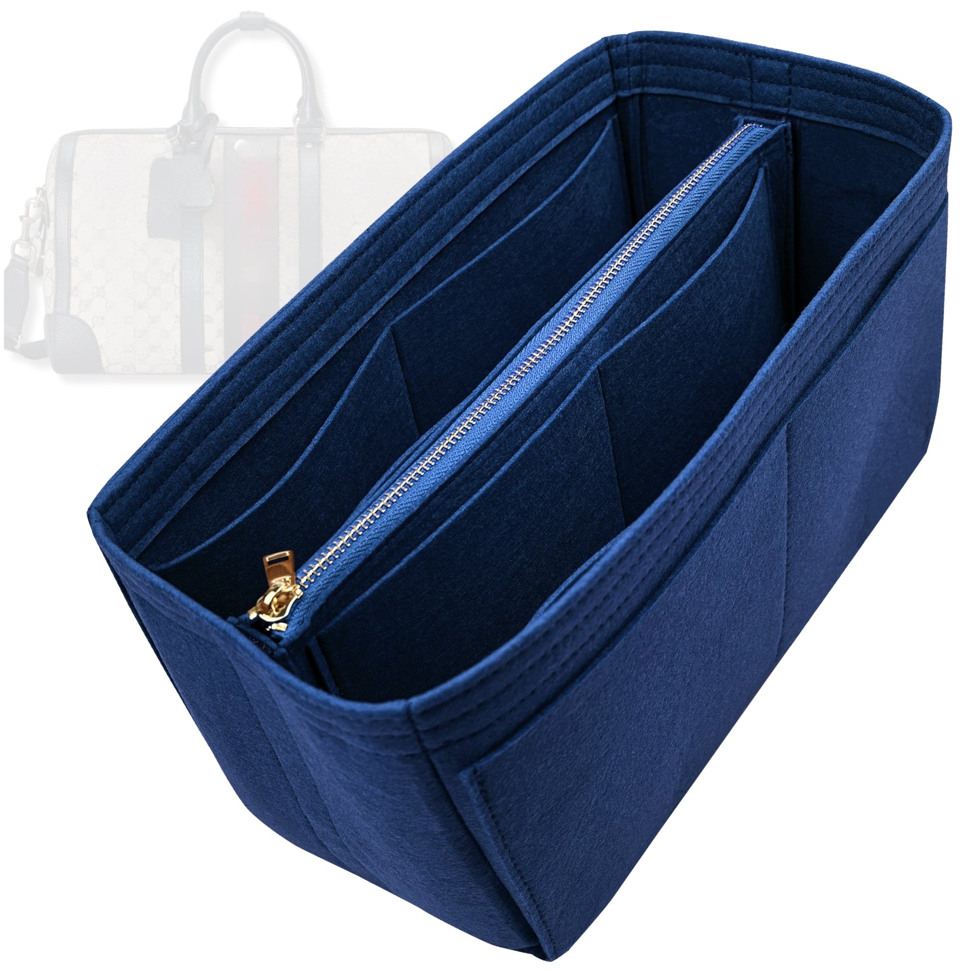 Bag Insert for (Gucci, Savoy medium duffle bag) Organizer Tote Purse Organiser Liner Shaper [Premium Felt Material]