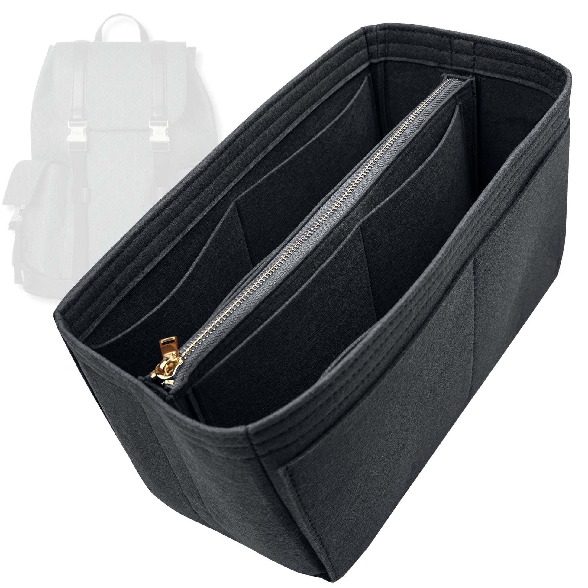 Bag Insert for (Gucci, GG Supreme Large Backpack) Organizer Tote Purse Organiser Liner Shaper [Premium Felt Material]