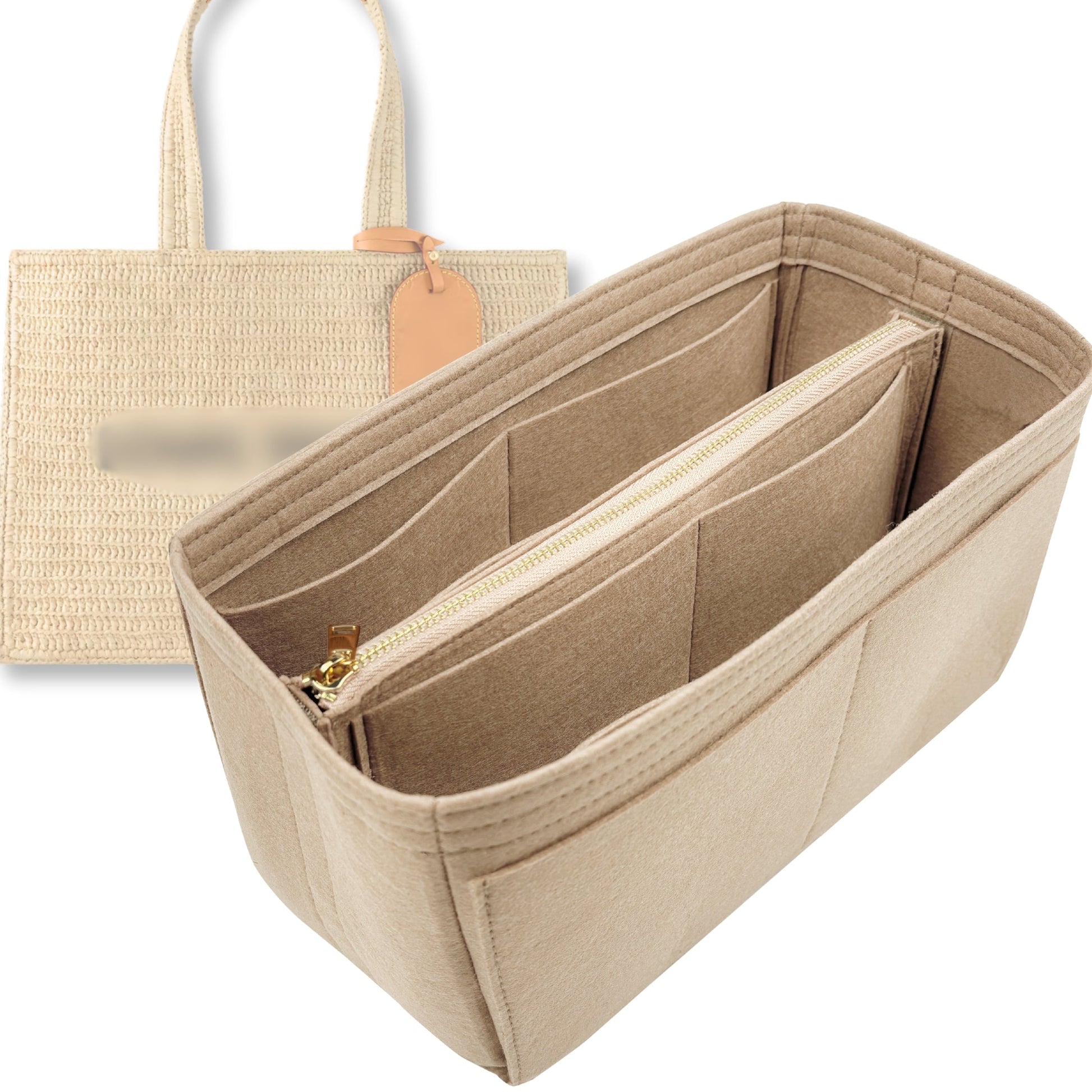 Bag Insert for (LV, Summer Shopper Tote MM) Organizer Tote Purse Organiser Liner Shaper [Premium Felt Material]