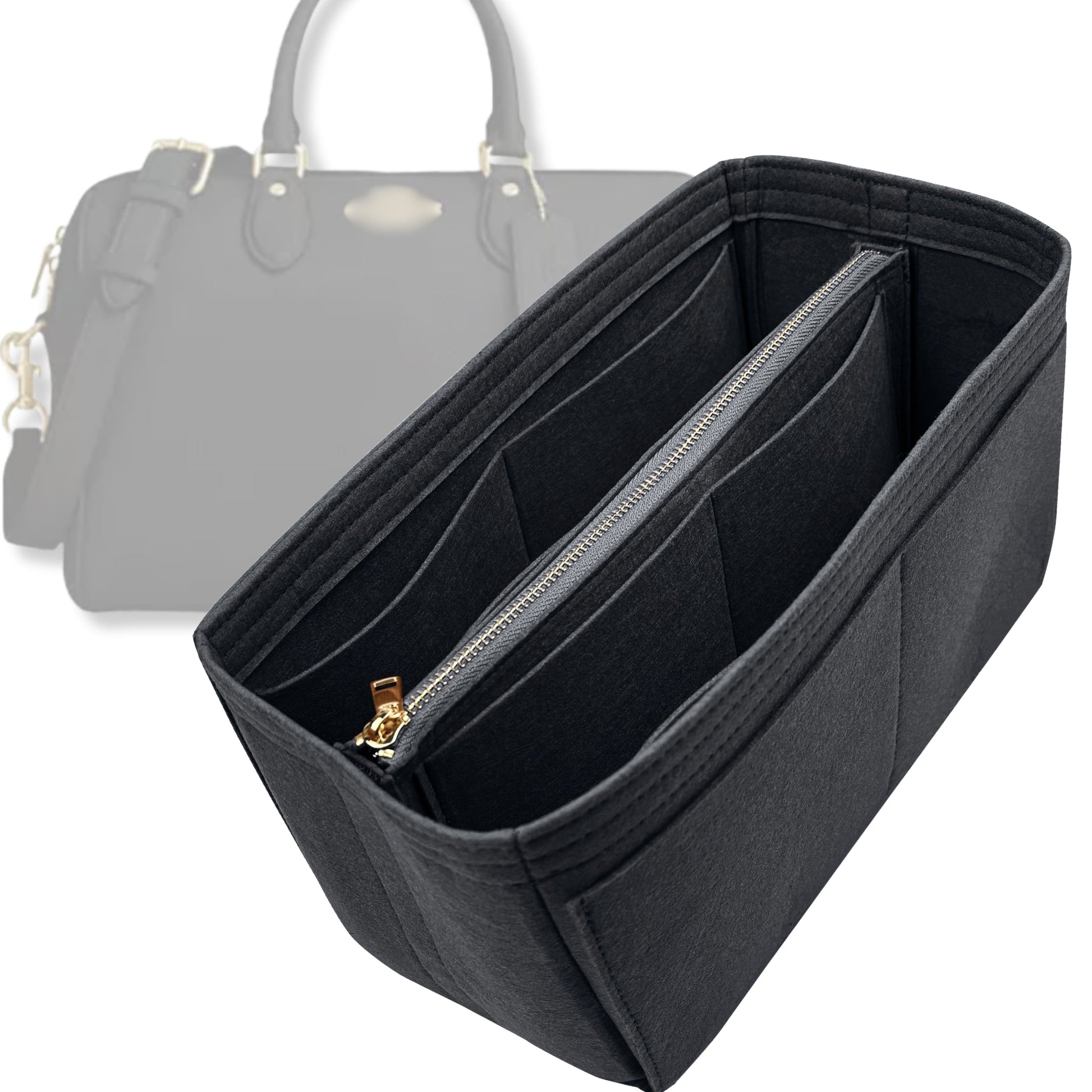 Bag Insert for (Coach, Rowan Large Satchel) Organizer Tote Purse Organiser Liner Shaper [Premium Felt Material]