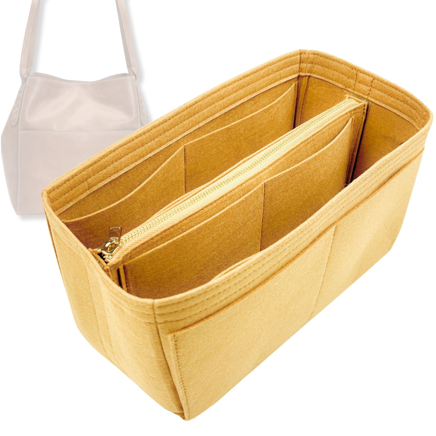 Bag Insert for (Frye, Reed Hobo) Organizer Tote Purse Organiser Liner Shaper [Premium Felt Material]