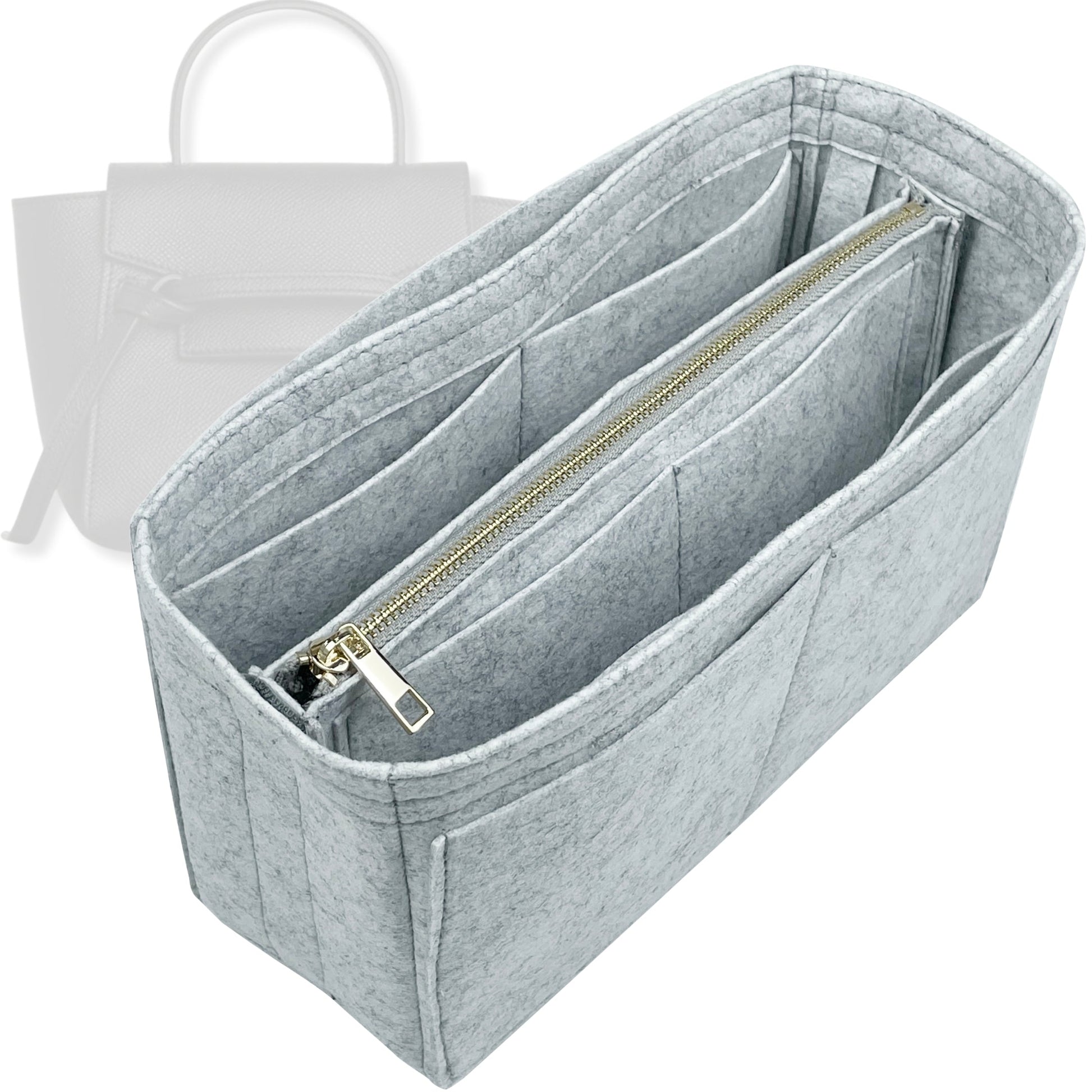 Bag Insert for (Celine, Mini Belt) Organizer Tote Purse Organiser Liner Shaper [Premium Felt Material]