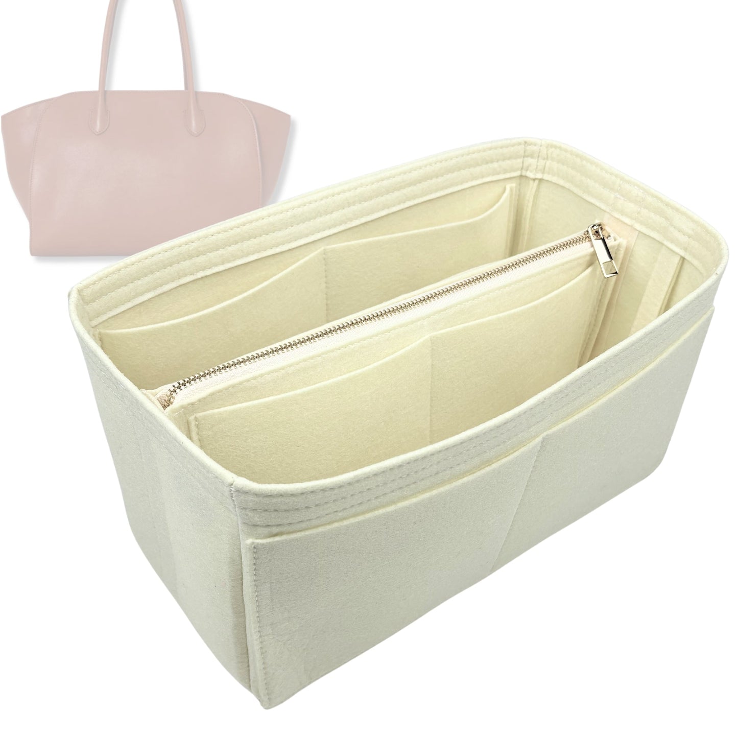 Bag Insert for (The Row, Marlo 14 Bag in Leather) Organizer Tote Purse Organiser Liner Shaper [Premium Felt Material]